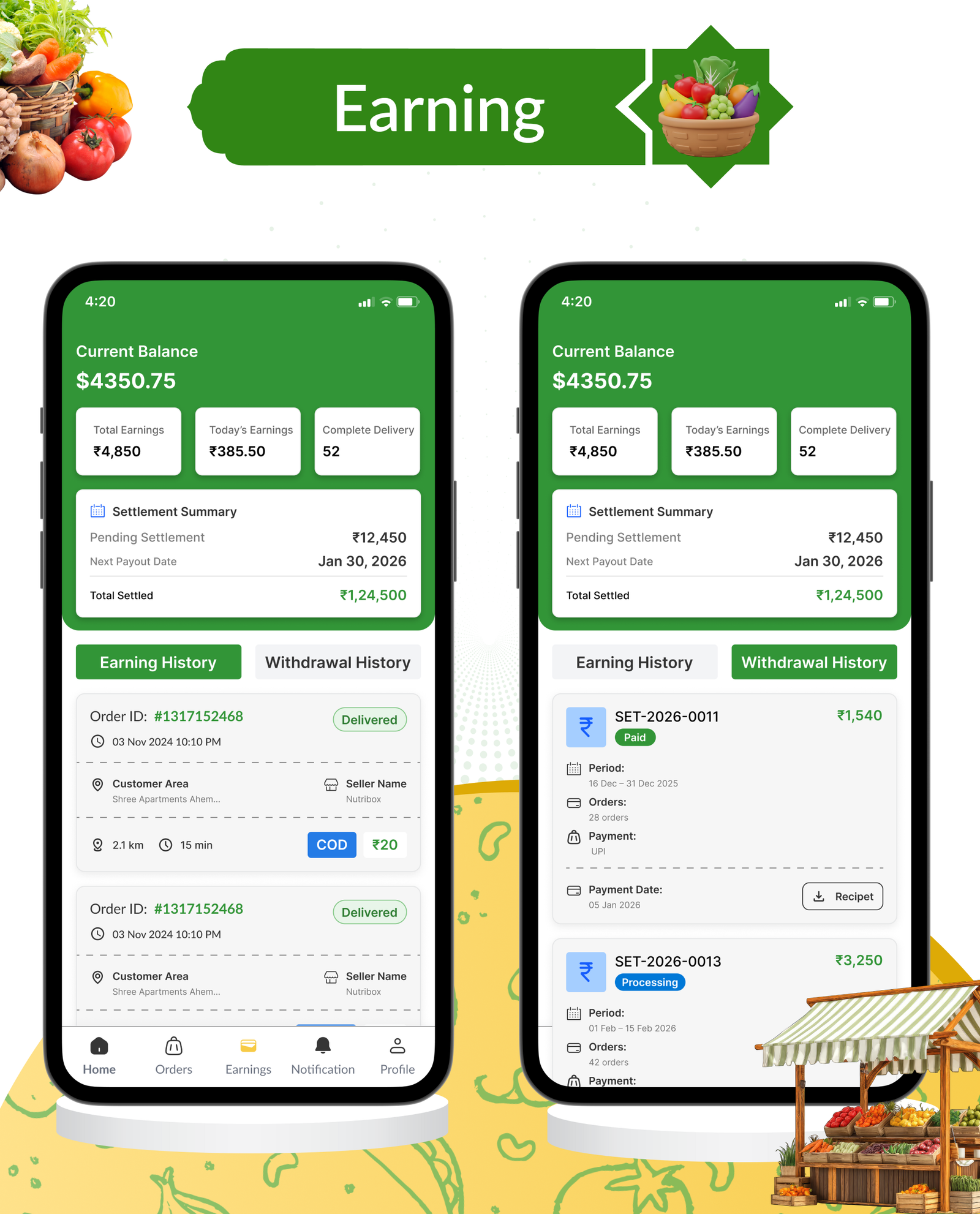 DTBasket – Flutter Grocery Delivery App with Seller & Delivery Partner (Android - iOS) + Admin Panel