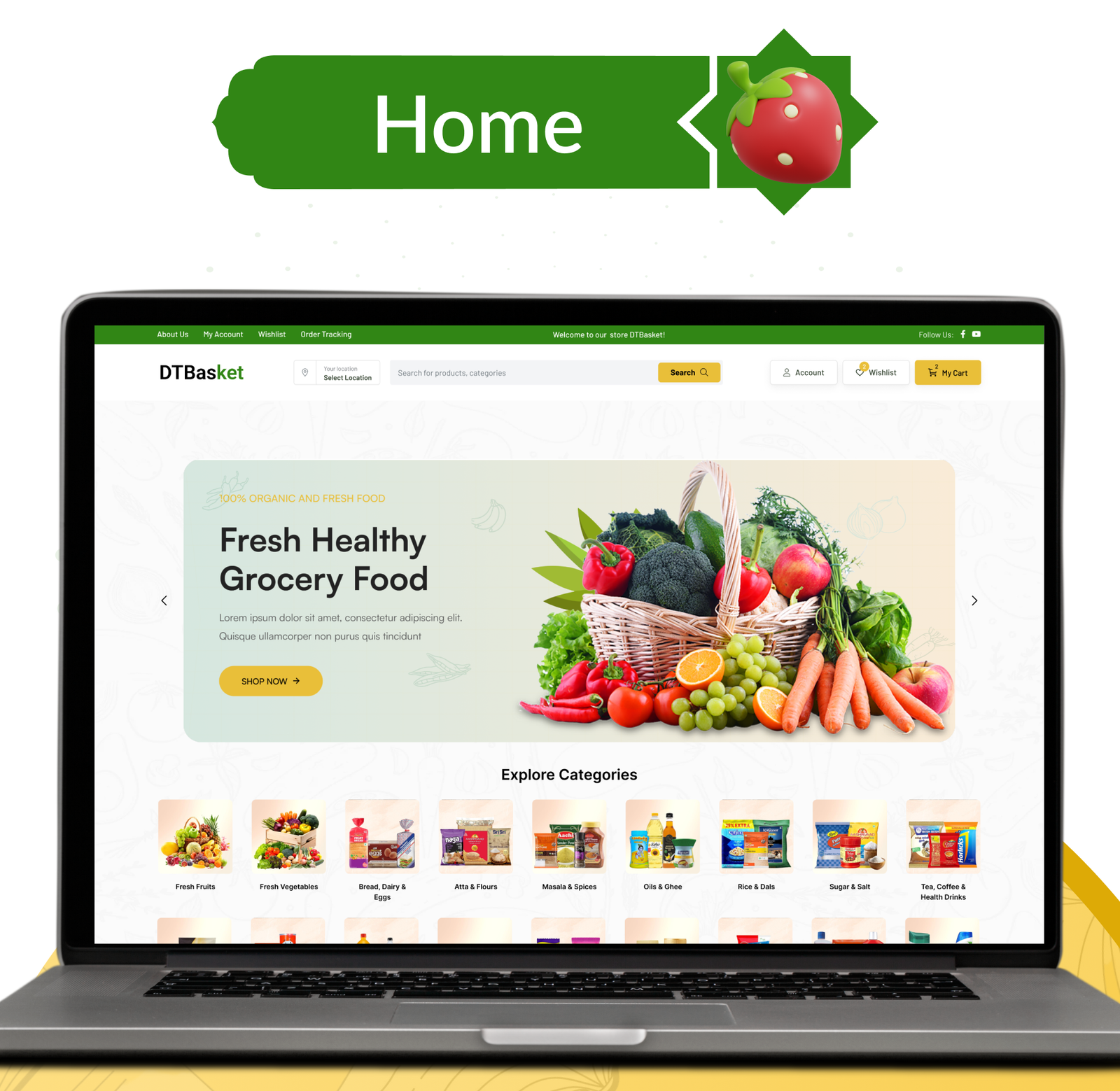 DTBasket – Flutter Grocery Delivery App with Seller & Delivery Partner (Android - iOS) + Admin Panel