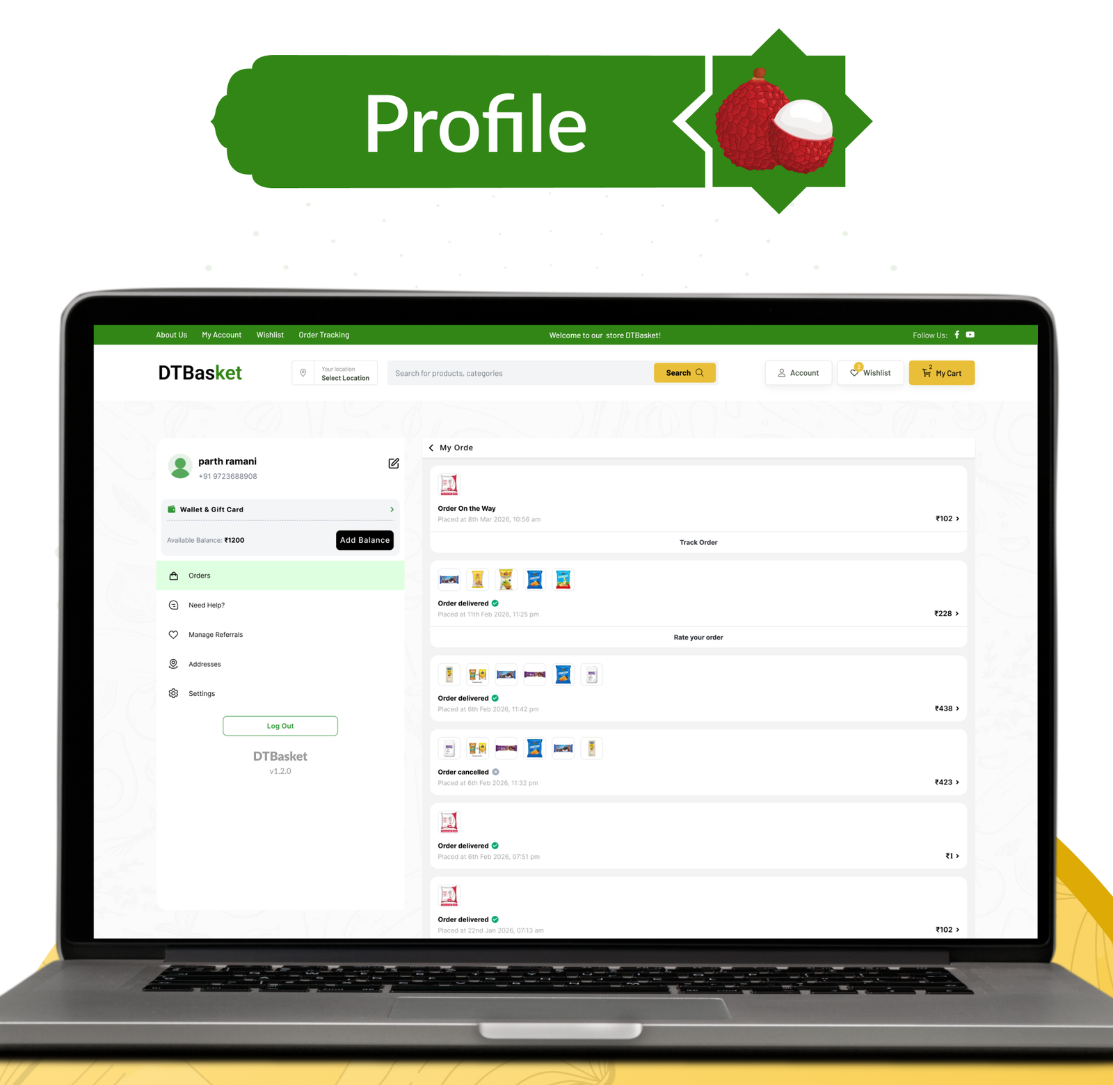 DTBasket – Flutter Grocery Delivery App with Seller & Delivery Partner (Android - iOS) + Admin Panel