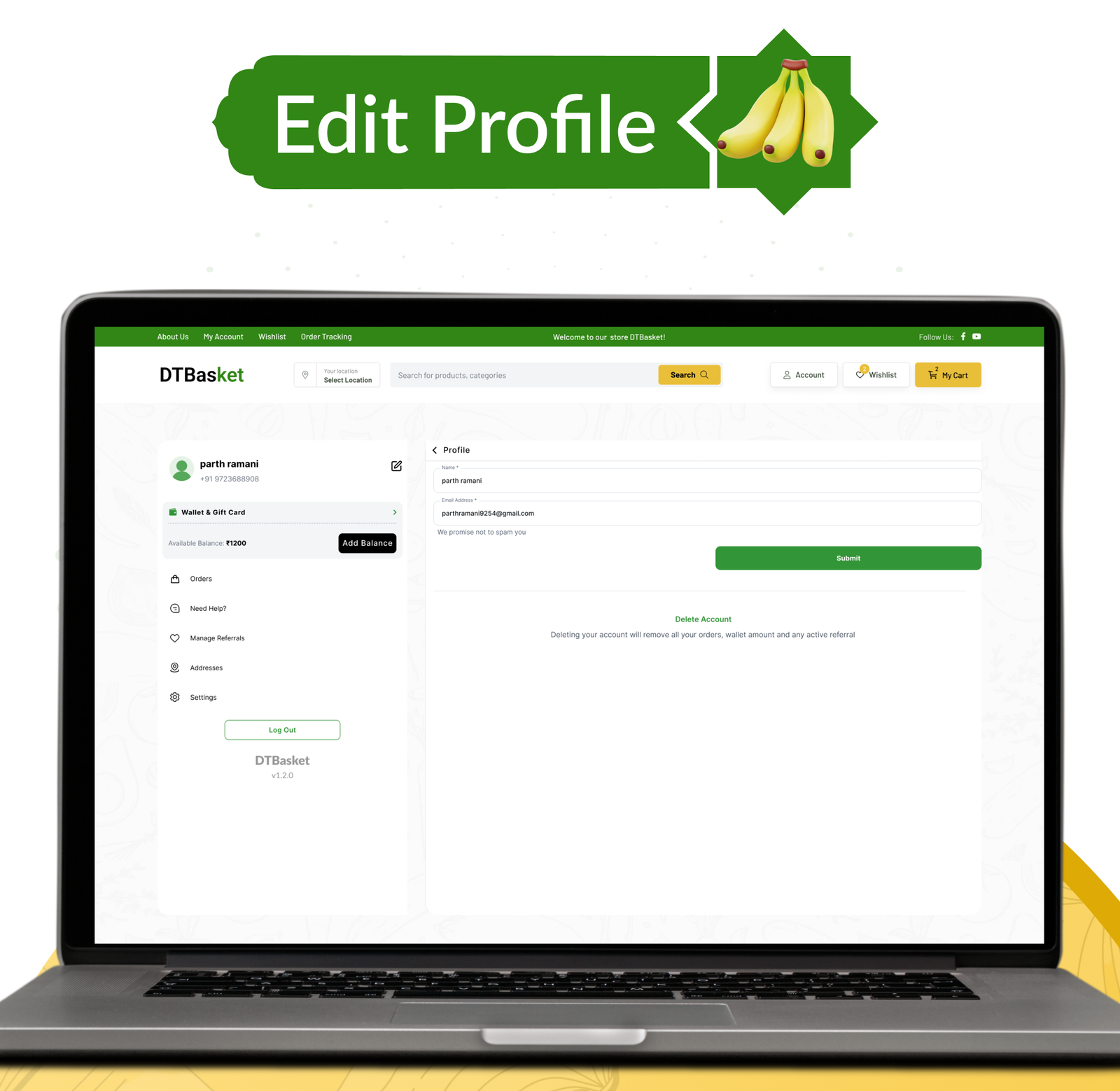 DTBasket – Flutter Grocery Delivery App with Seller & Delivery Partner (Android - iOS) + Admin Panel
