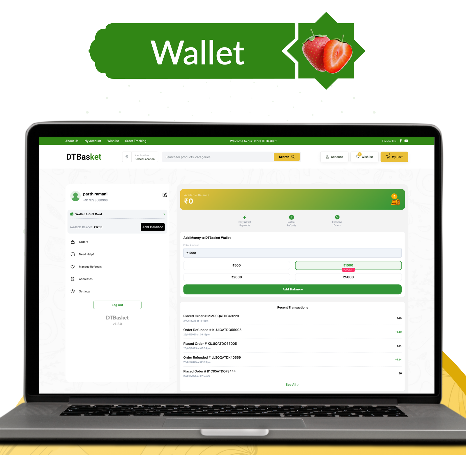 DTBasket – Flutter Grocery Delivery App with Seller & Delivery Partner (Android - iOS) + Admin Panel
