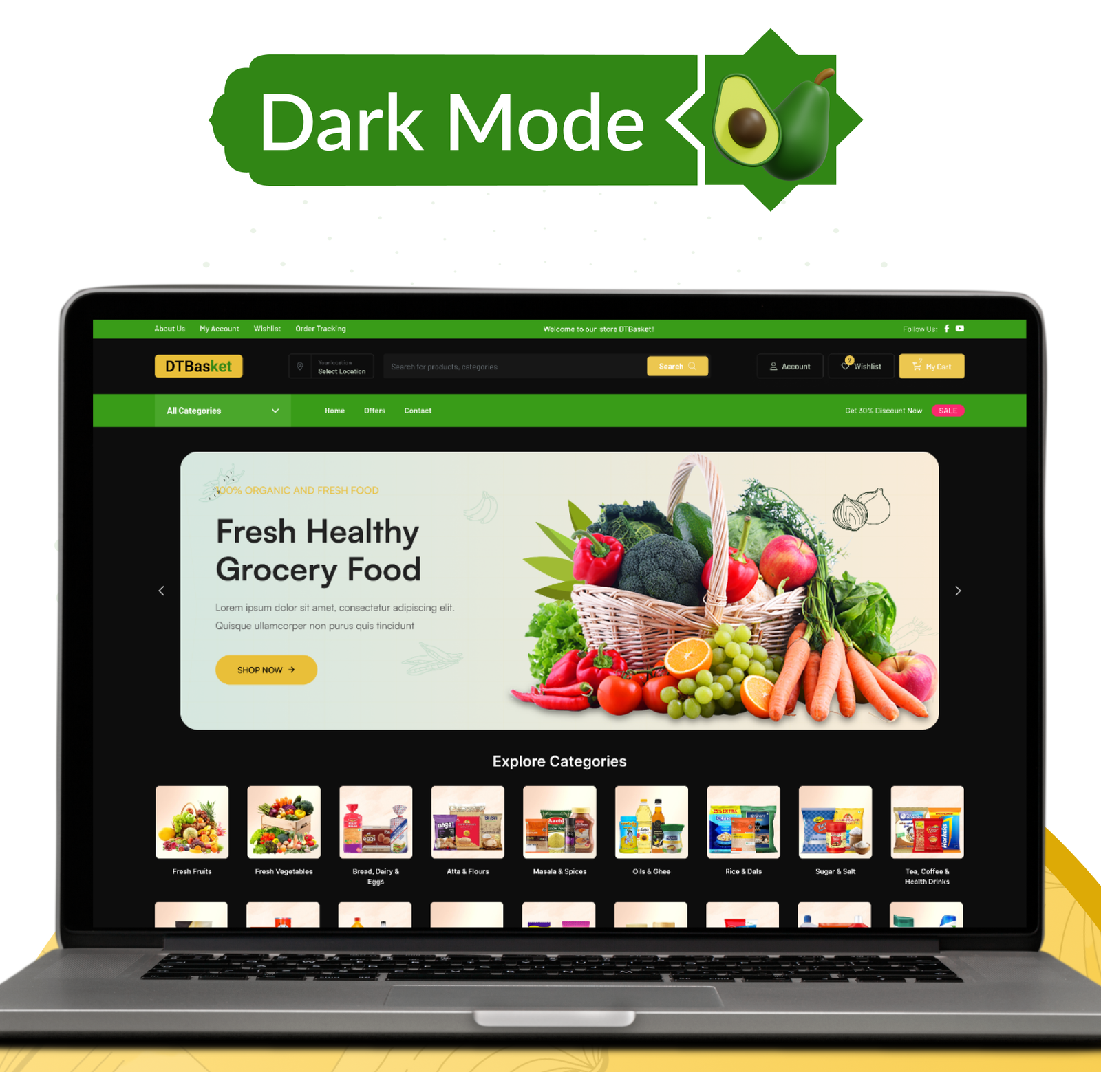 DTBasket – Flutter Grocery Delivery App with Seller & Delivery Partner (Android - iOS) + Admin Panel