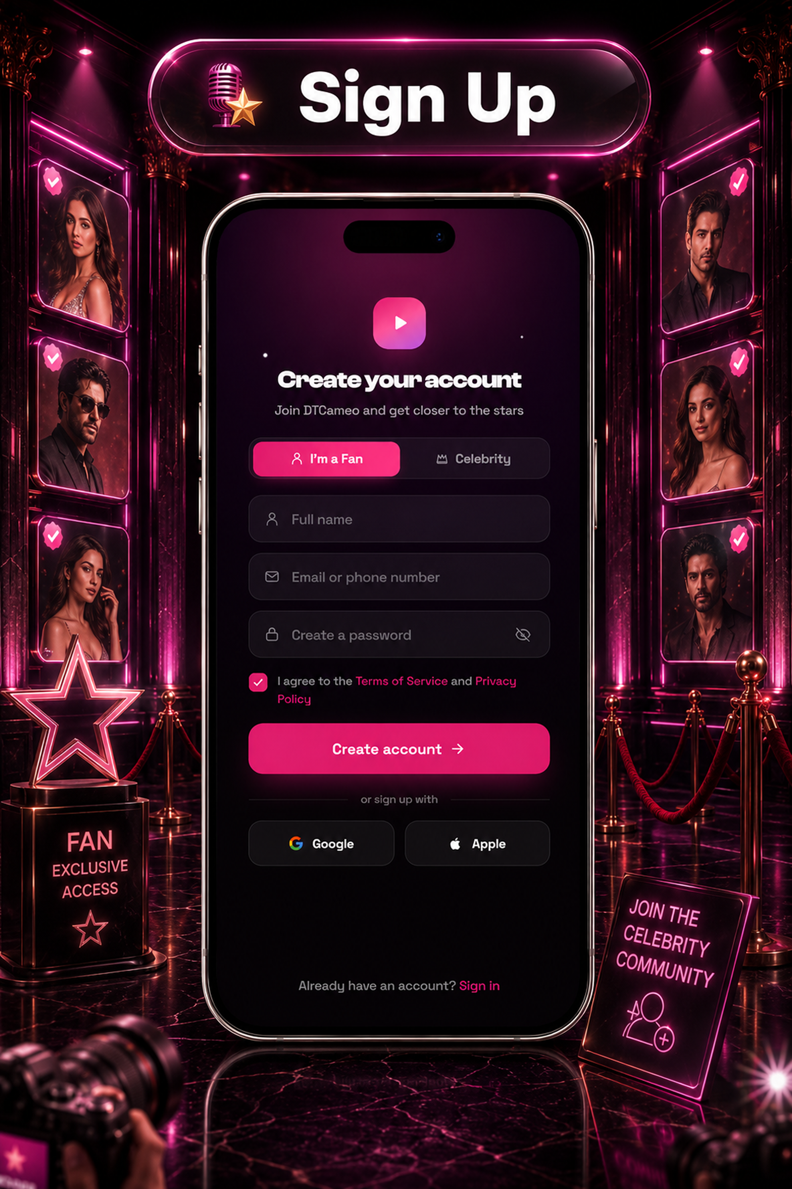 DTCameo – Celebrity & Influencer Video Messages | Flutter App with Laravel Admin Panel