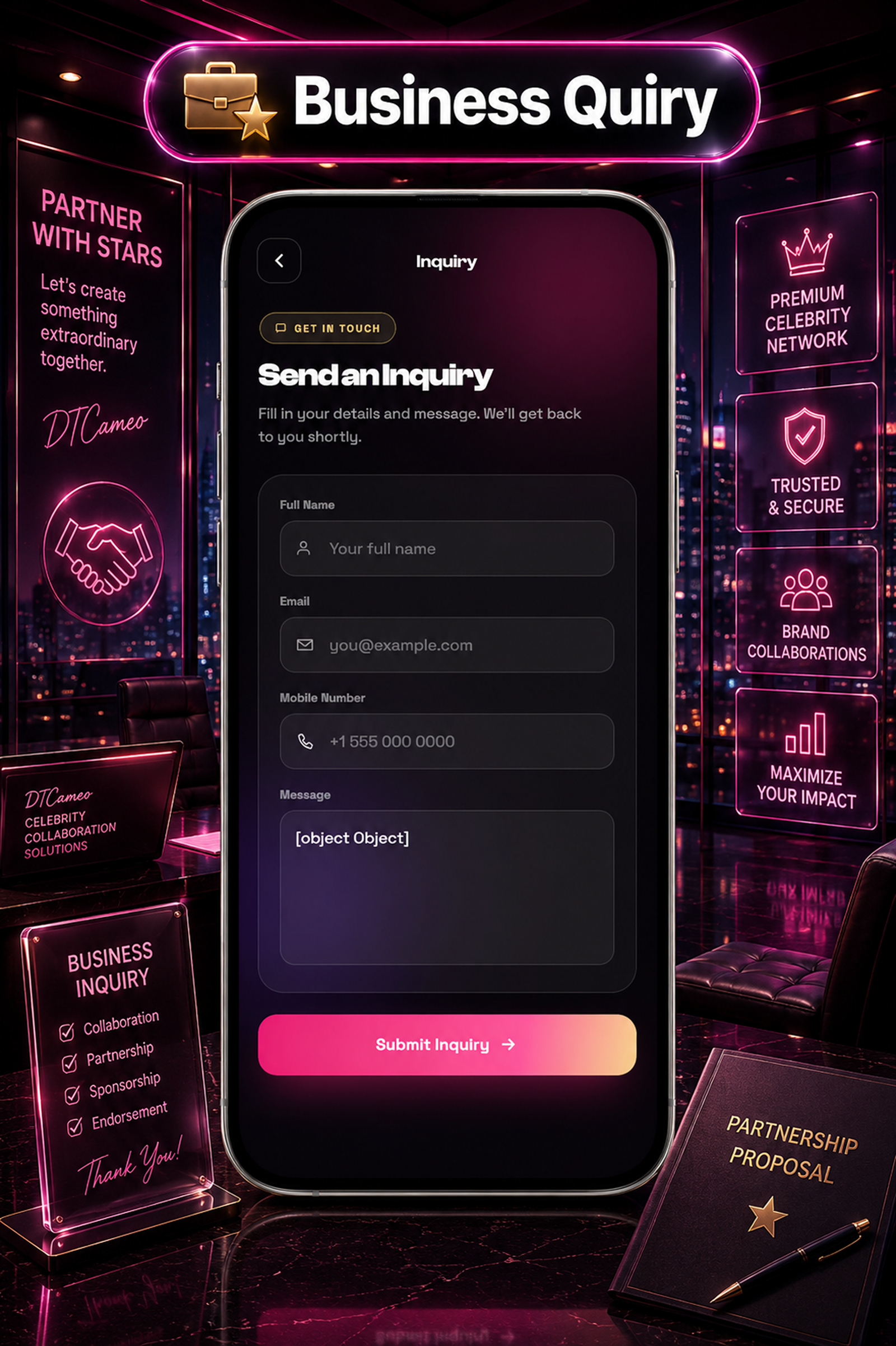 DTCameo – Celebrity & Influencer Video Messages | Flutter App with Laravel Admin Panel