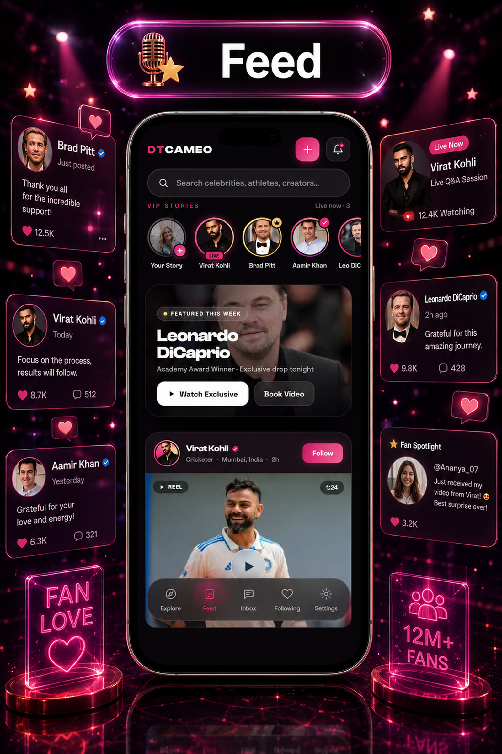 DTCameo – Celebrity & Influencer Video Messages | Flutter App with Laravel Admin Panel