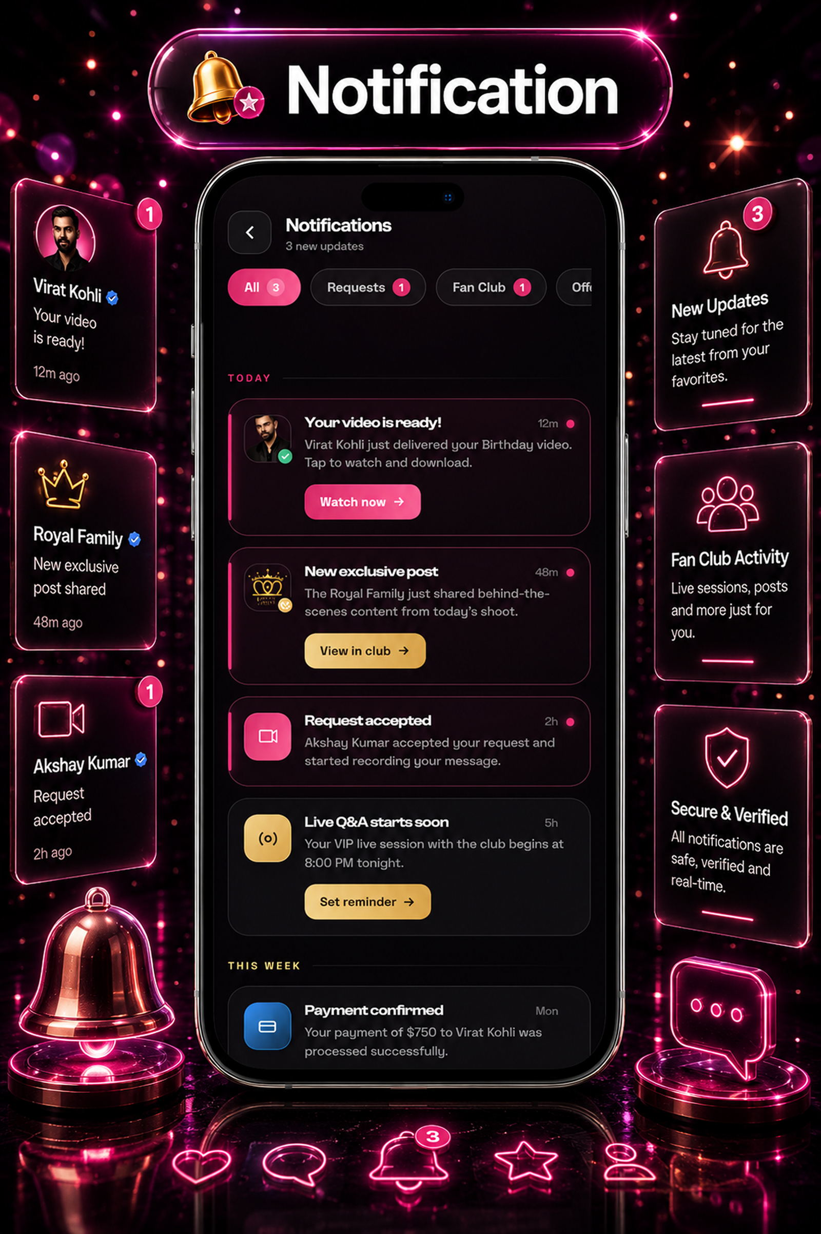 DTCameo – Celebrity & Influencer Video Messages | Flutter App with Laravel Admin Panel