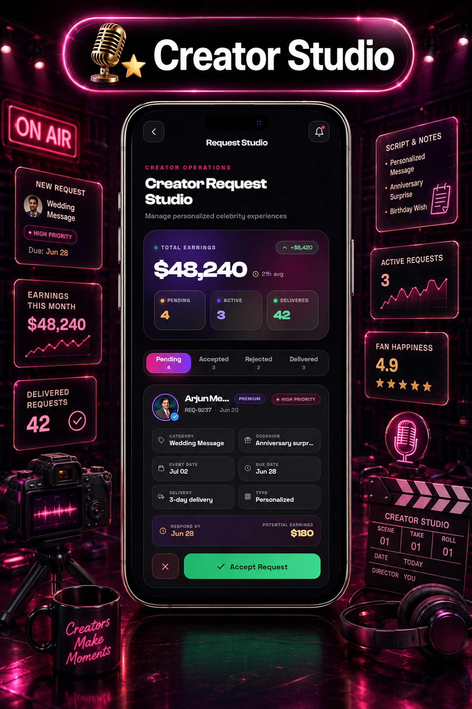 DTCameo – Celebrity & Influencer Video Messages | Flutter App with Laravel Admin Panel
