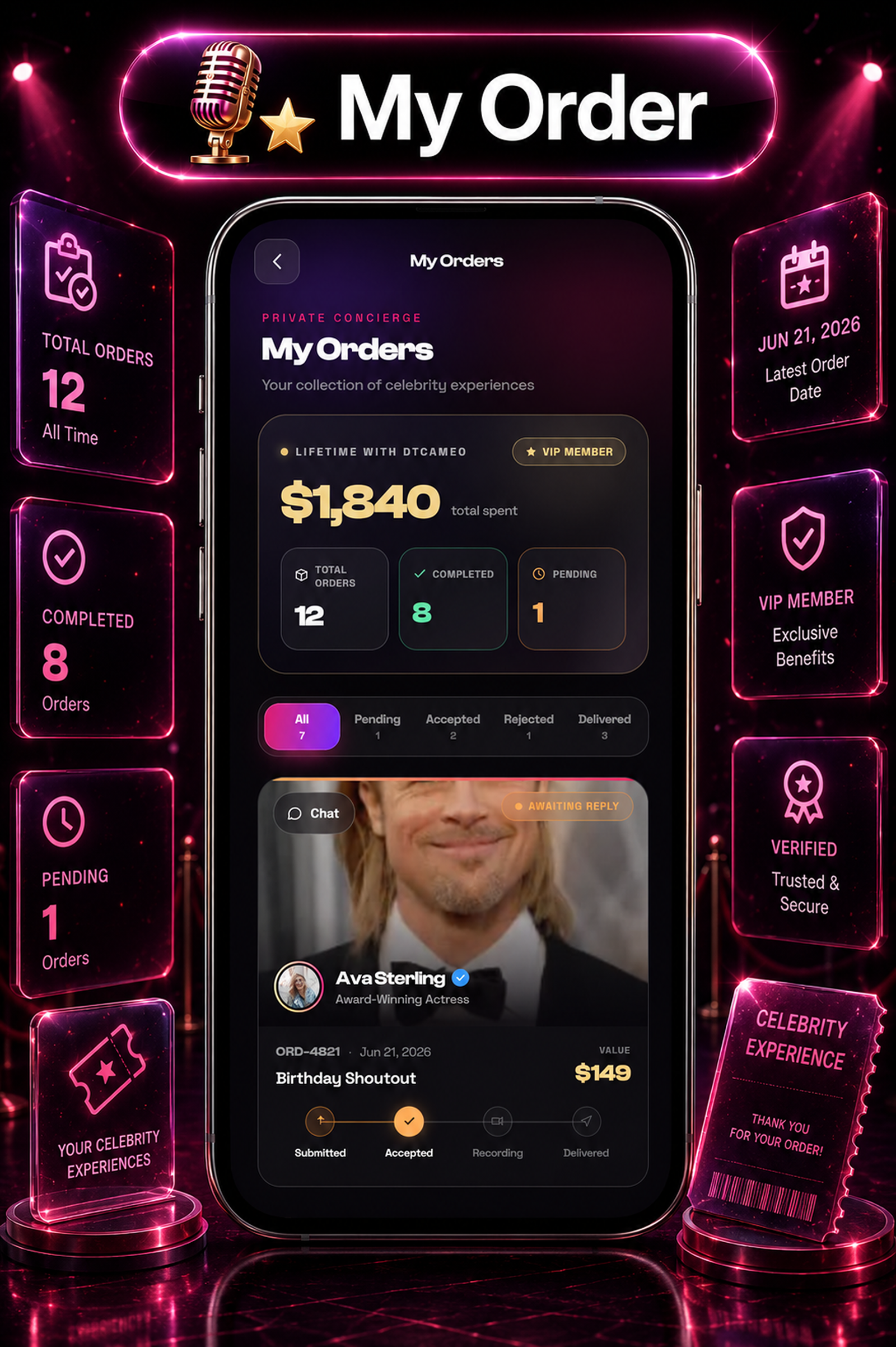 DTCameo – Celebrity & Influencer Video Messages | Flutter App with Laravel Admin Panel