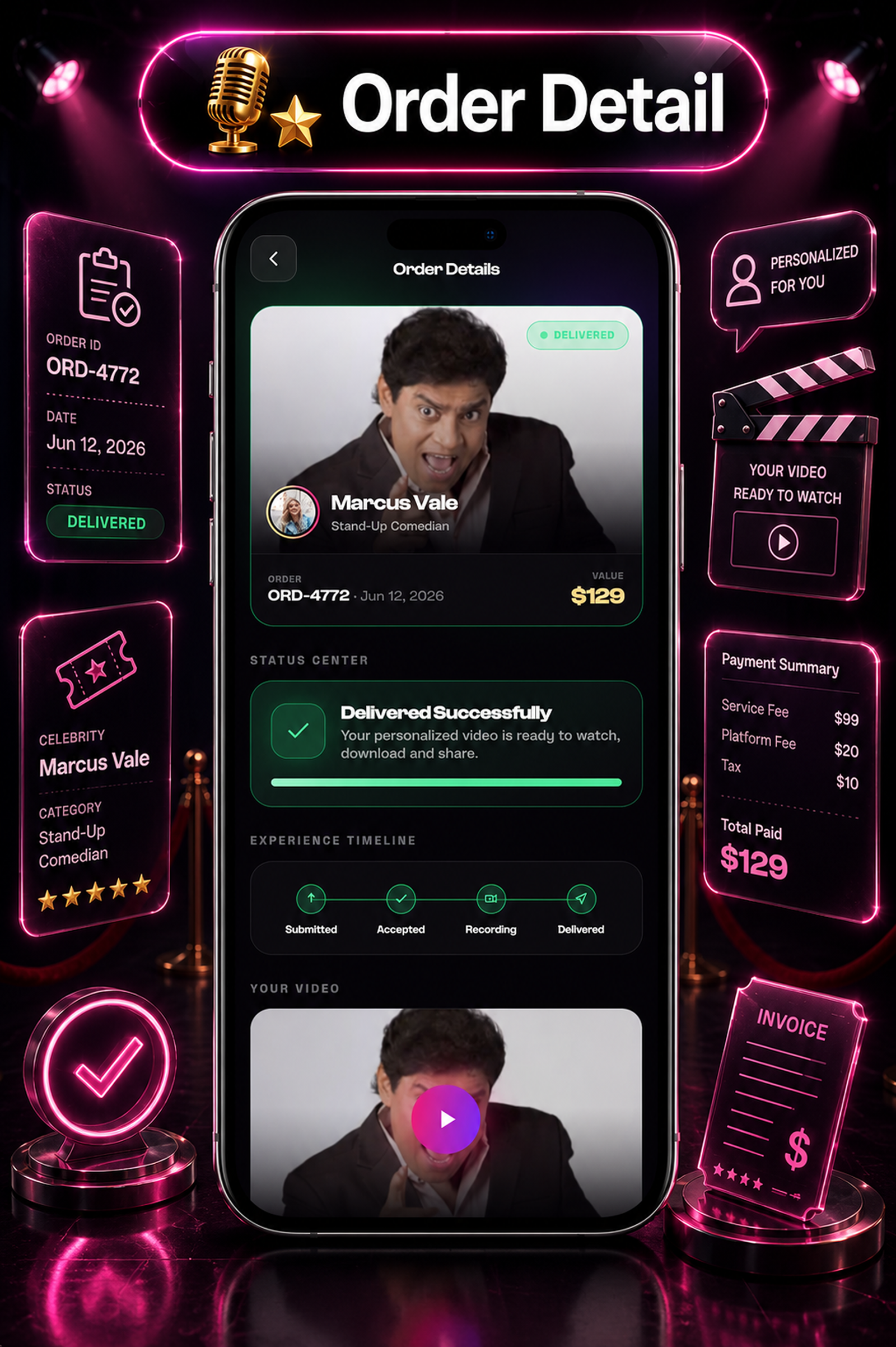DTCameo – Celebrity & Influencer Video Messages | Flutter App with Laravel Admin Panel
