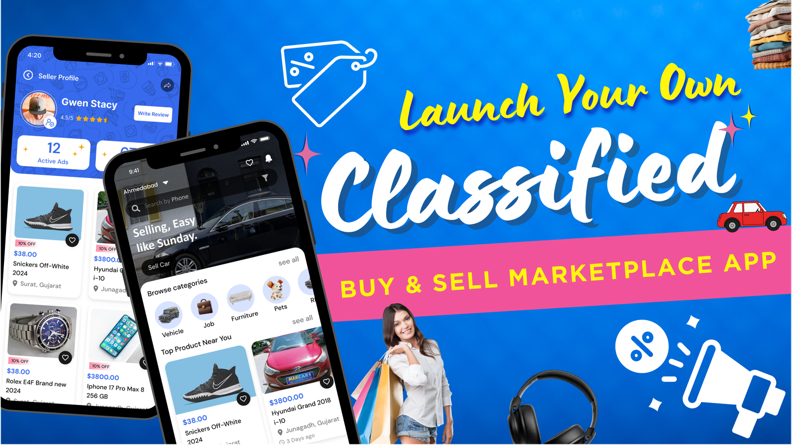 DTClassified - Classified Buy and Sell Marketplace Flutter App ( Android - ios - Web ) - Admin Panel