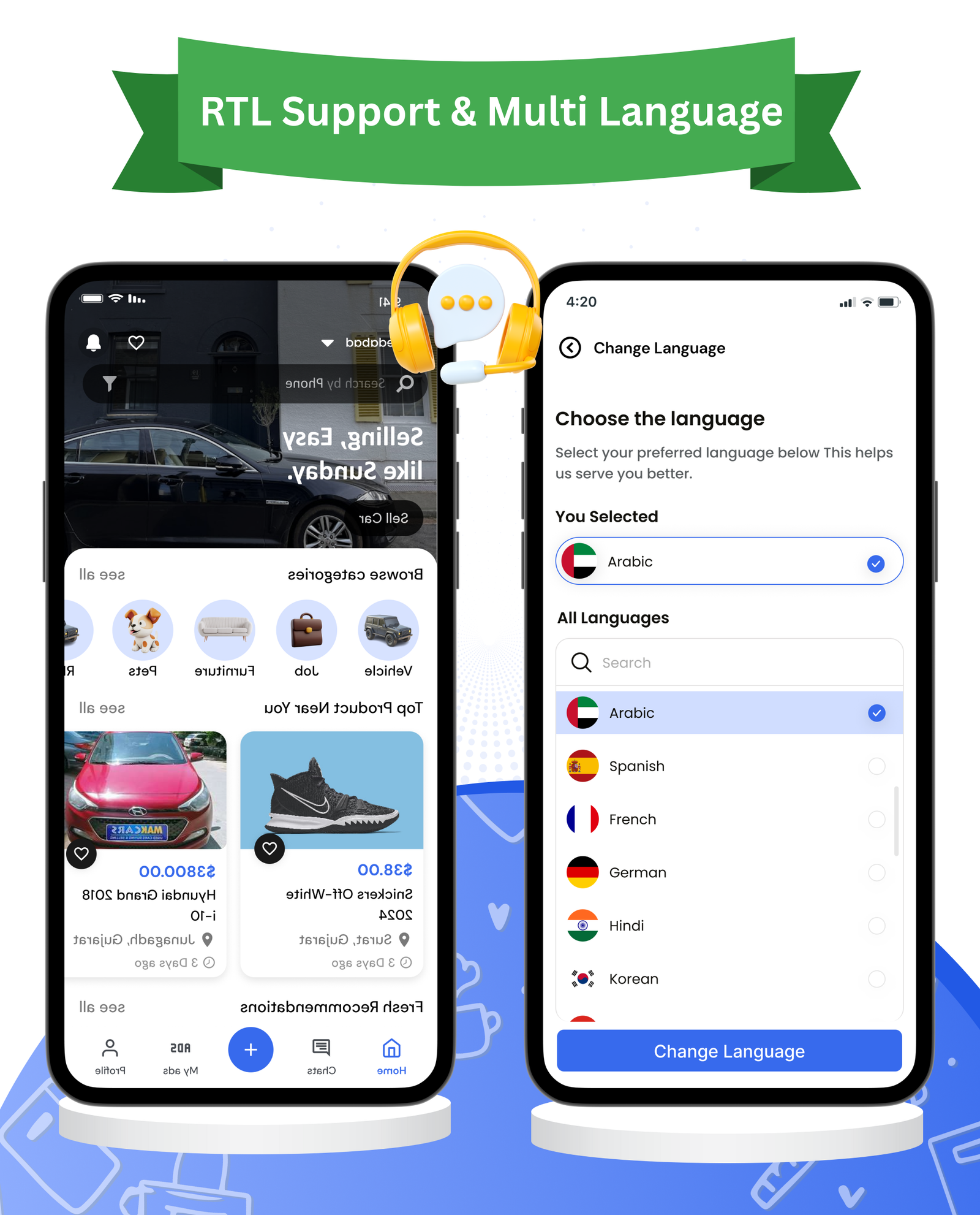 DTClassified - Classified Buy and Sell Marketplace Flutter App ( Android - ios - Web ) - Admin Panel