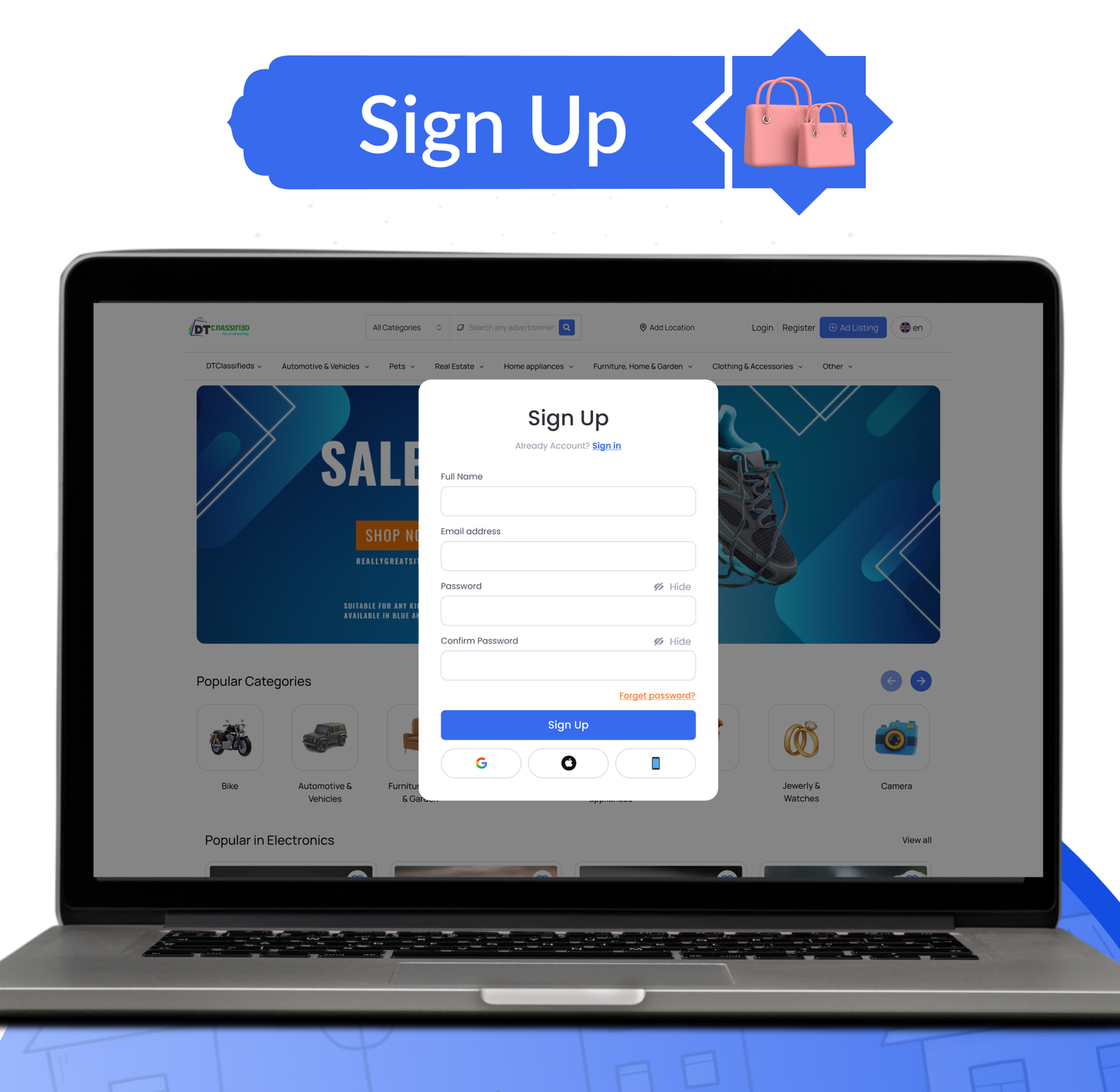 DTClassified - Classified Buy and Sell Marketplace Flutter App ( Android - ios - Web ) - Admin Panel