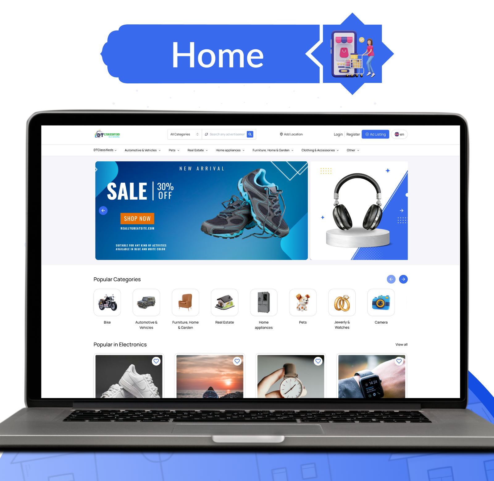 DTClassified - Classified Buy and Sell Marketplace Flutter App ( Android - ios - Web ) - Admin Panel
