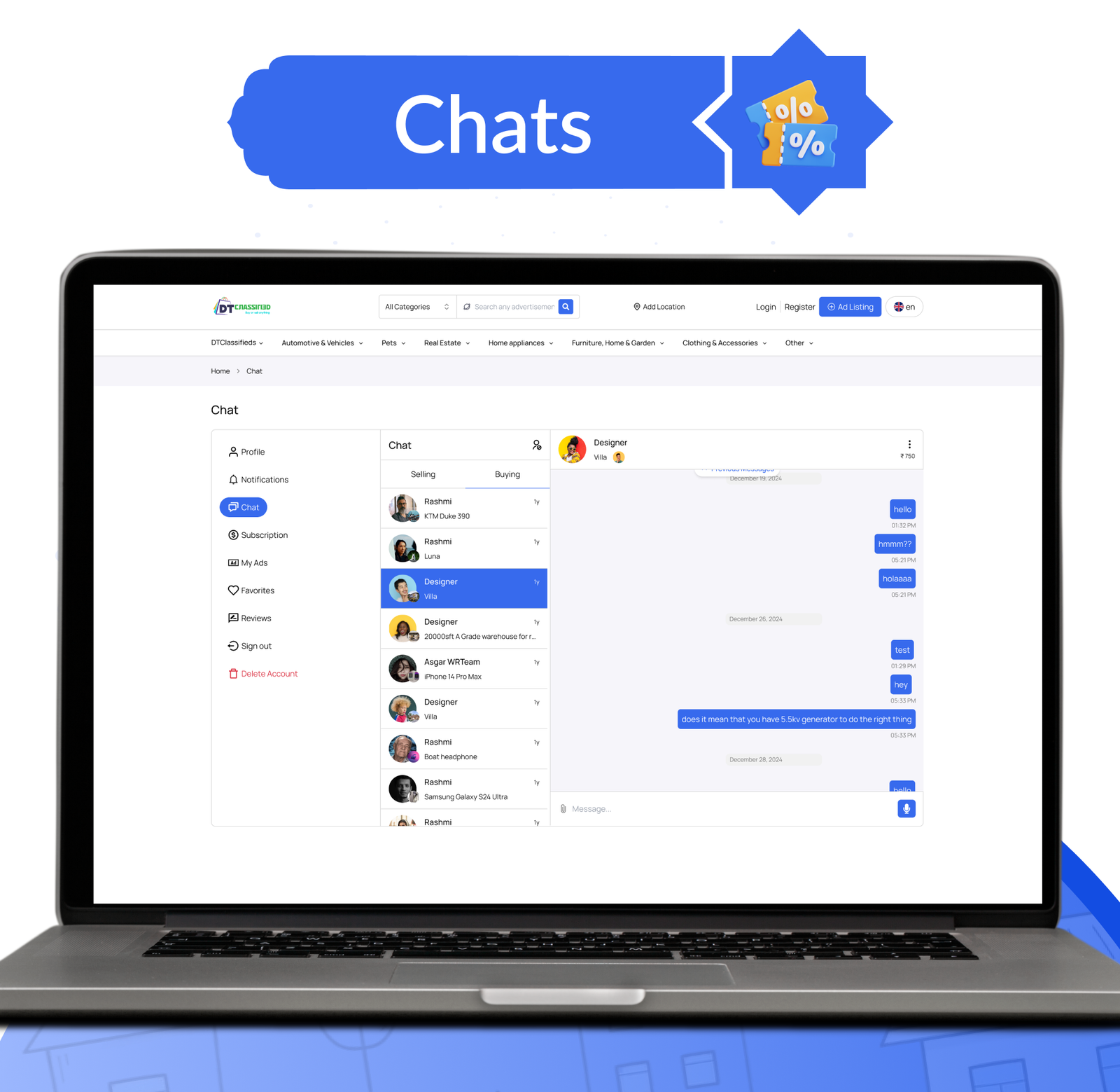 DTClassified - Classified Buy and Sell Marketplace Flutter App ( Android - ios - Web ) - Admin Panel