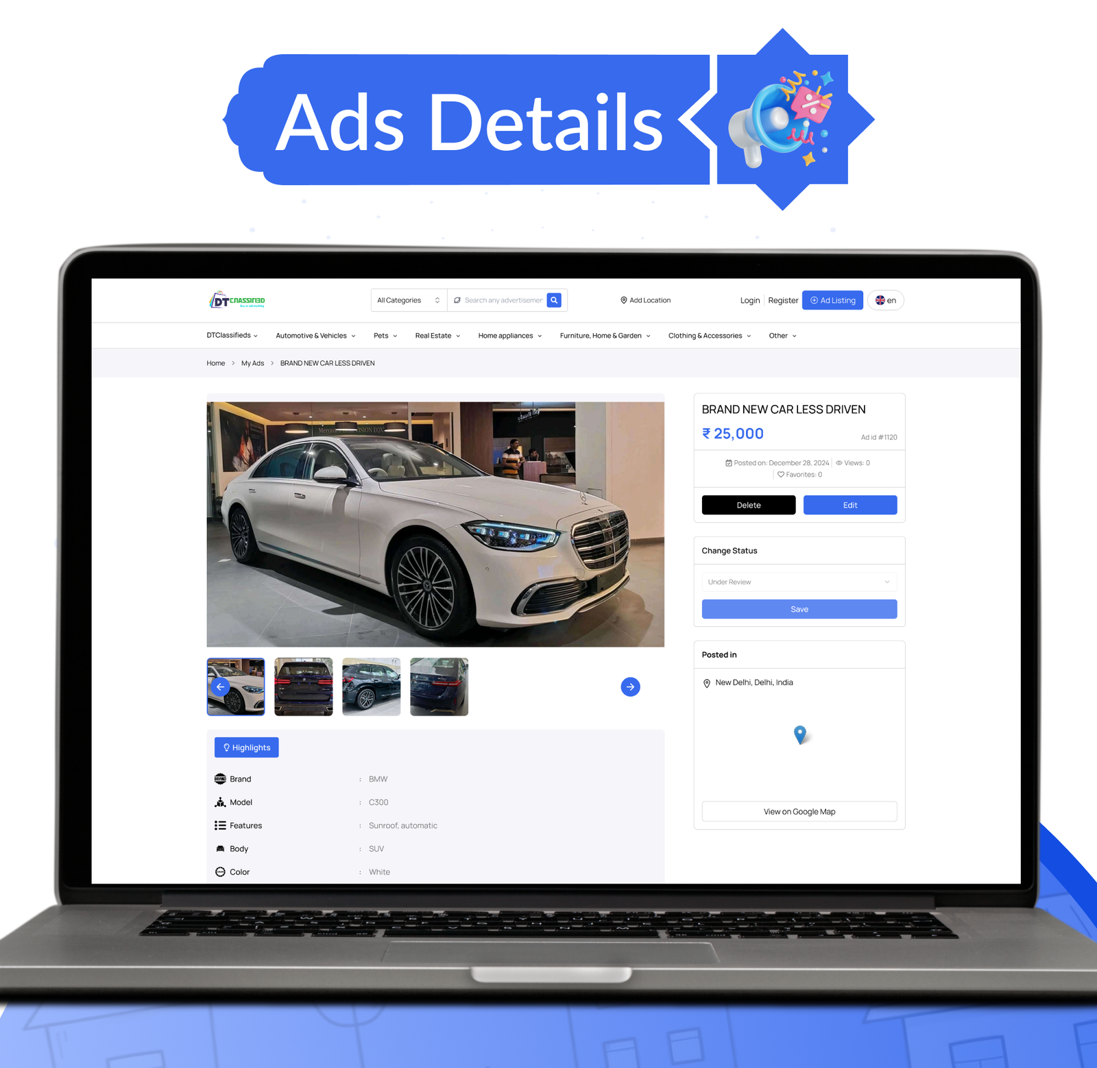 DTClassified - Classified Buy and Sell Marketplace Flutter App ( Android - ios - Web ) - Admin Panel