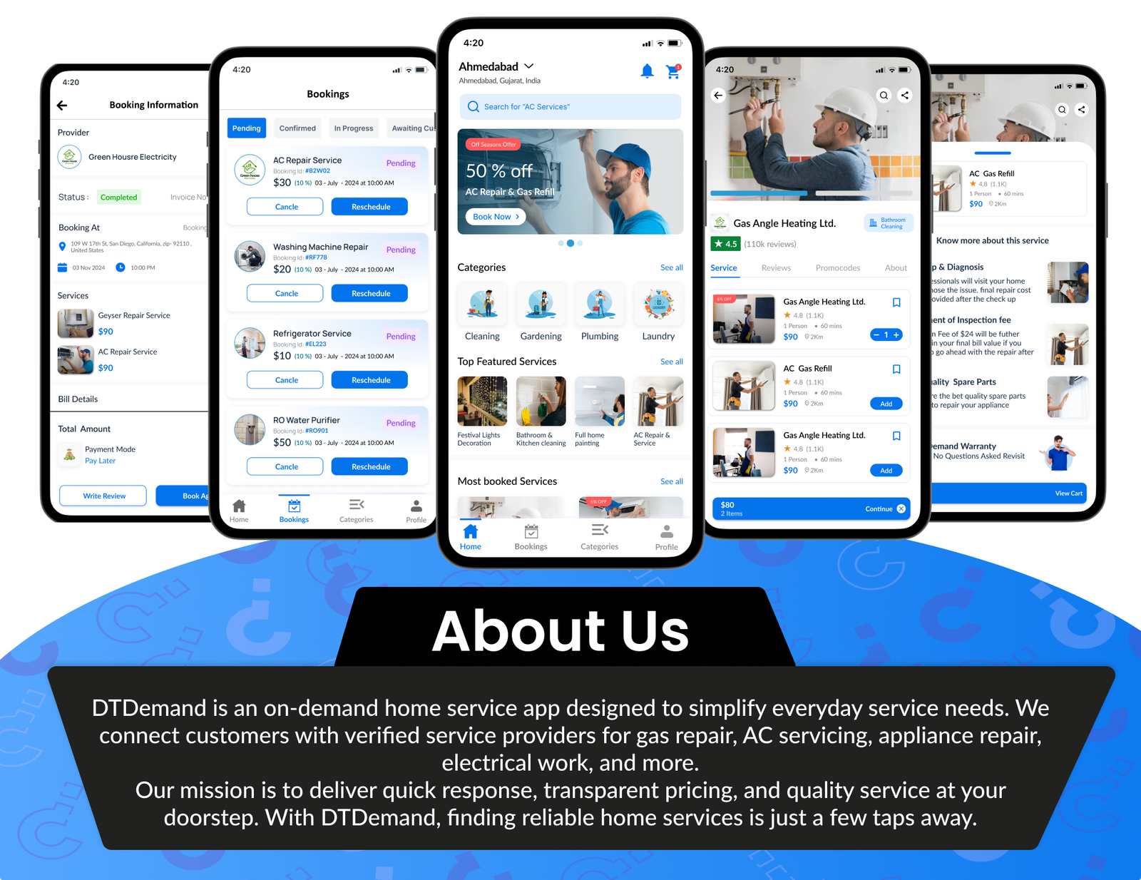 DTDemand - Multi-Vendor On-Demand Handyman & Home Services App | Flutter App + Laravel Admin Panel