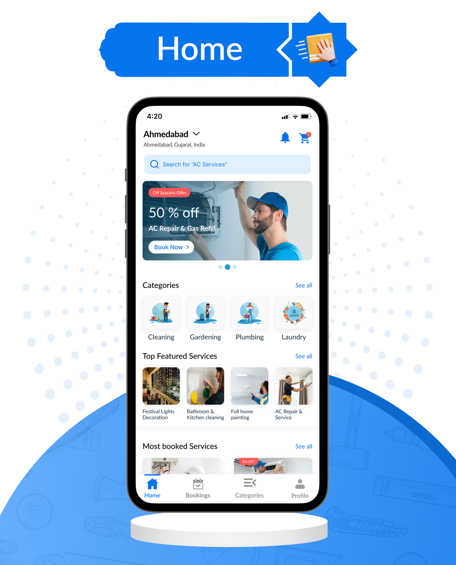 DTDemand - Multi-Vendor On-Demand Handyman & Home Services App | Flutter App + Laravel Admin Panel