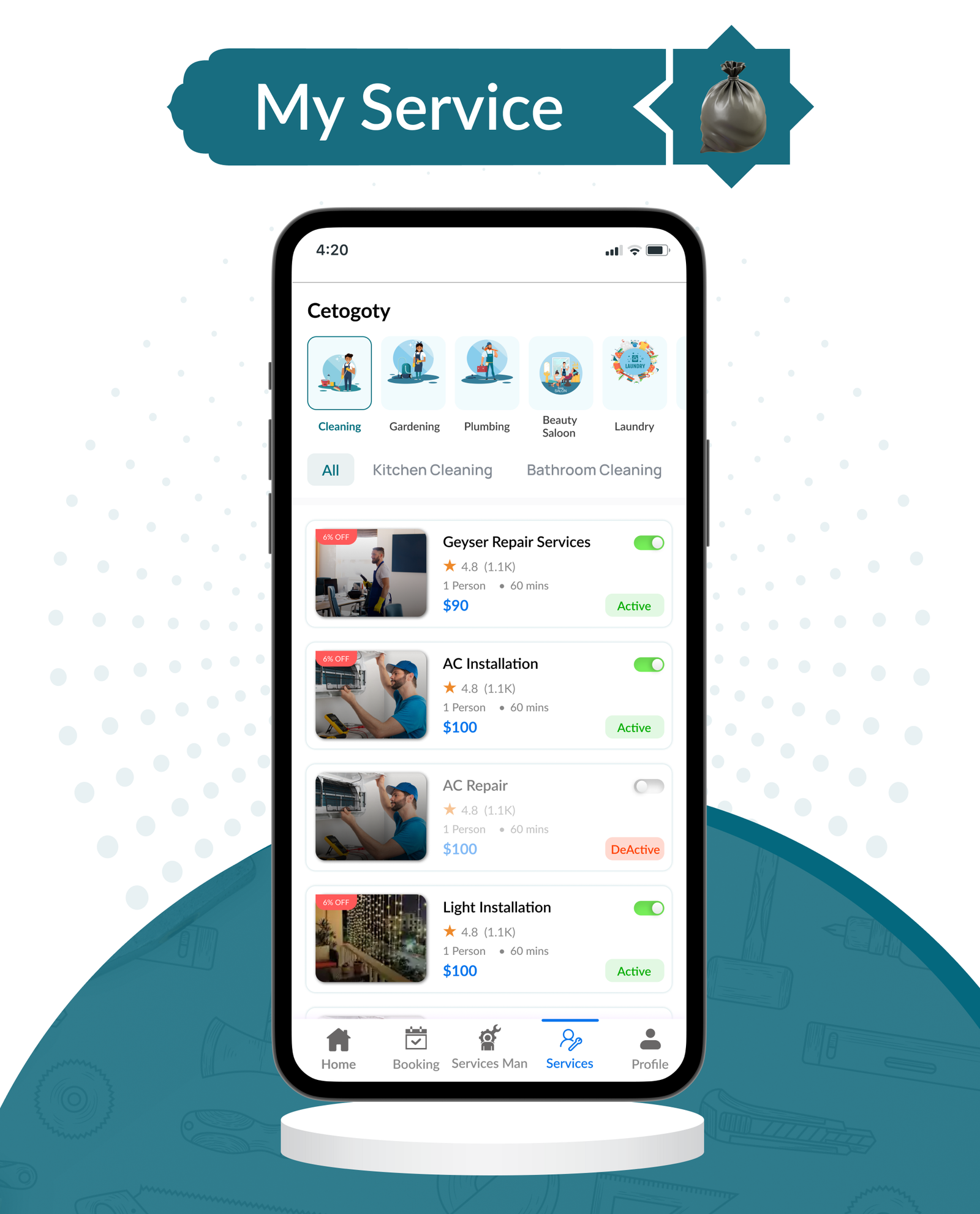DTDemand - Multi-Vendor On-Demand Handyman & Home Services App | Flutter App + Laravel Admin Panel