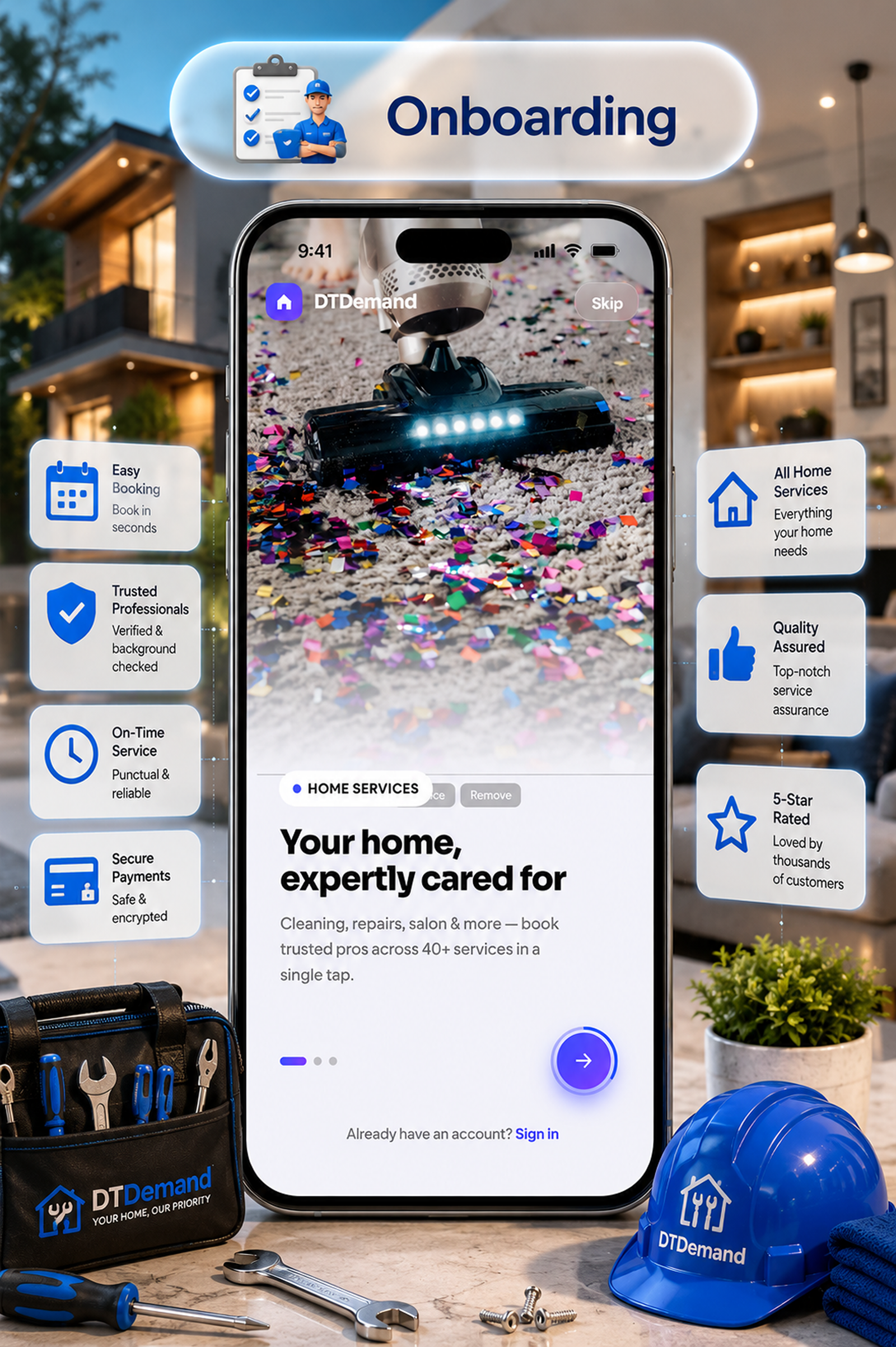 DTDemand - Multi Vendor Home Services & Handyman Booking App | Flutter + Laravel + Next.js Website
