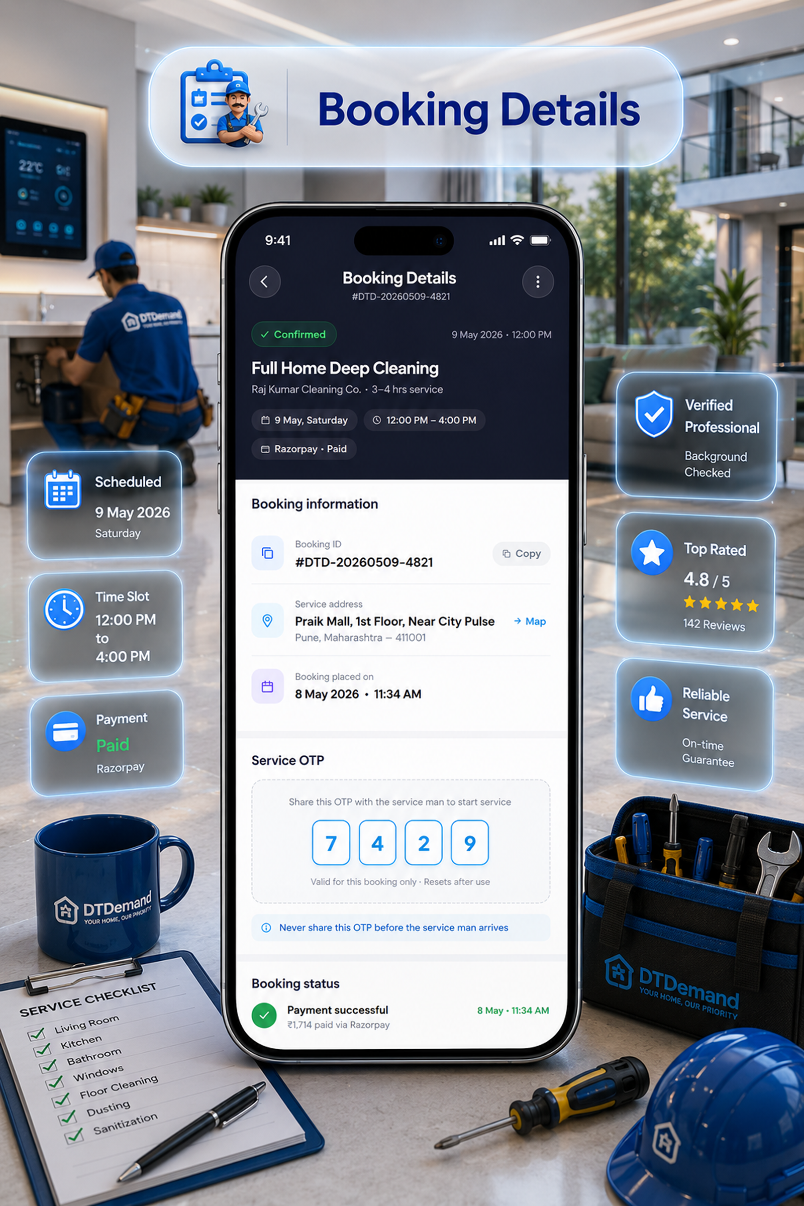 DTDemand - Multi Vendor Home Services & Handyman Booking App | Flutter + Laravel + Next.js Website