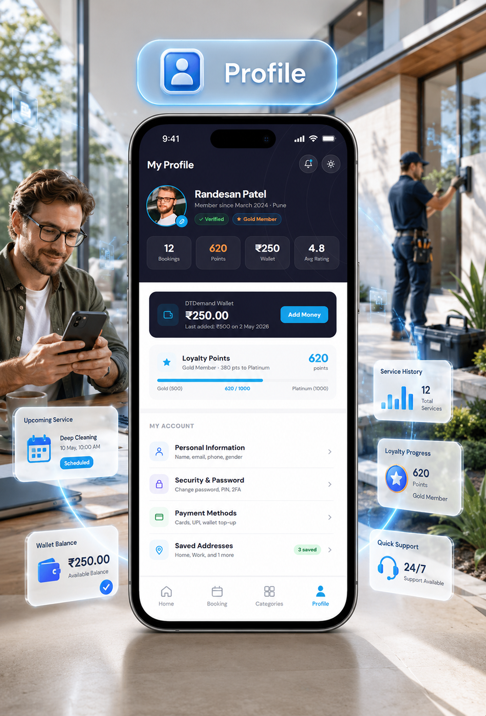 DTDemand - Multi Vendor Home Services & Handyman Booking App | Flutter + Laravel + Next.js Website