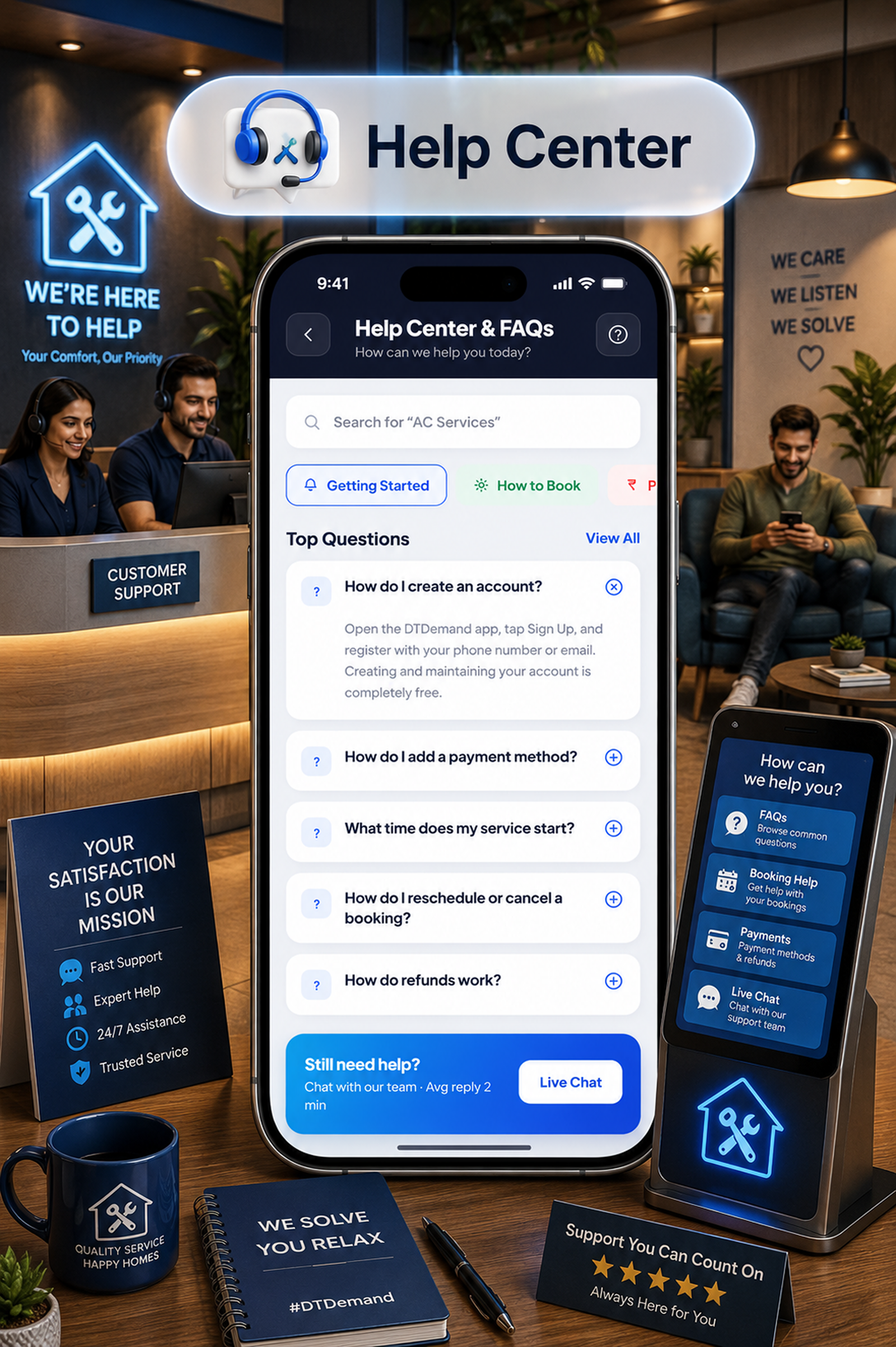 DTDemand - Multi Vendor Home Services & Handyman Booking App | Flutter + Laravel + Next.js Website