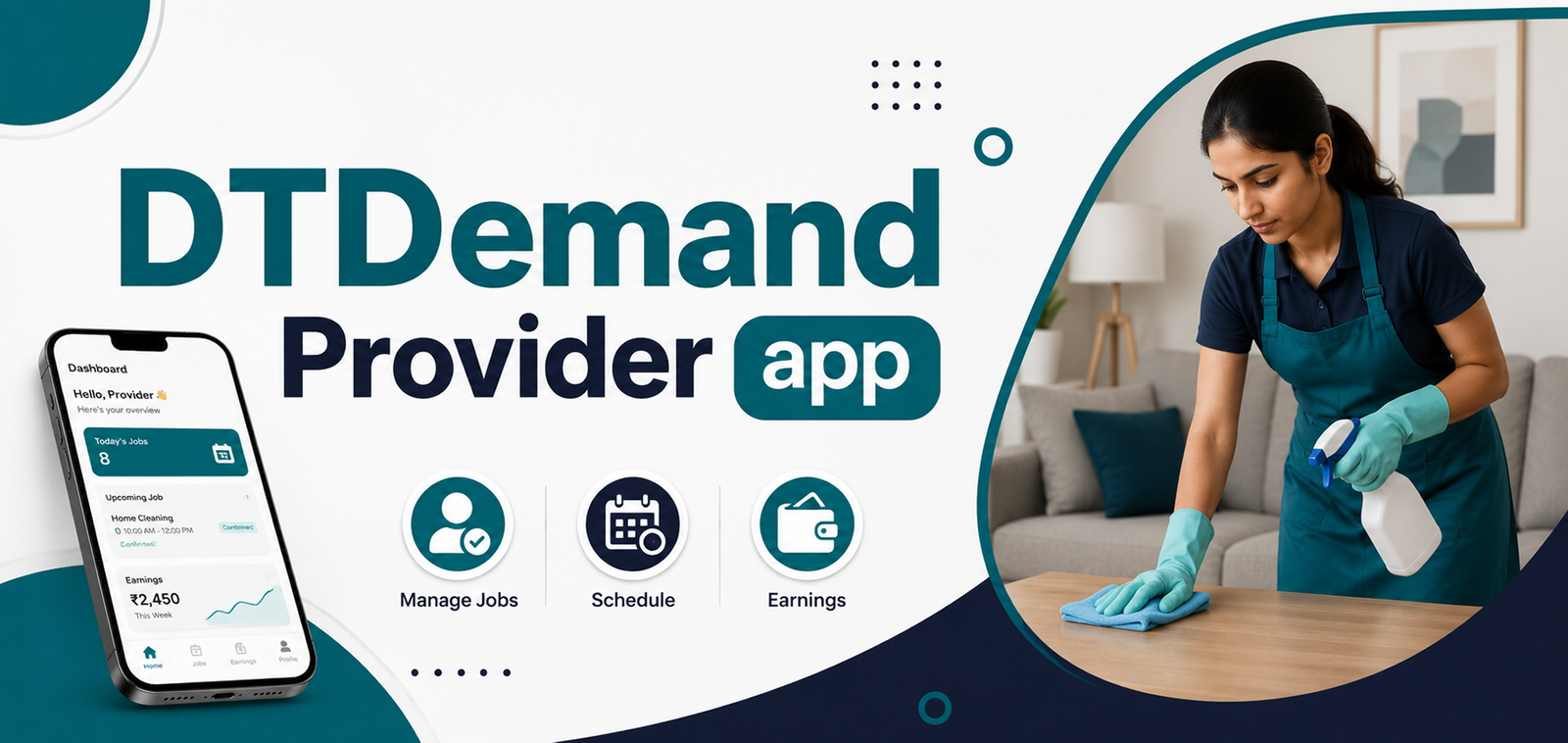 DTDemand - Multi Vendor Home Services & Handyman Booking App | Flutter + Laravel + Next.js Website