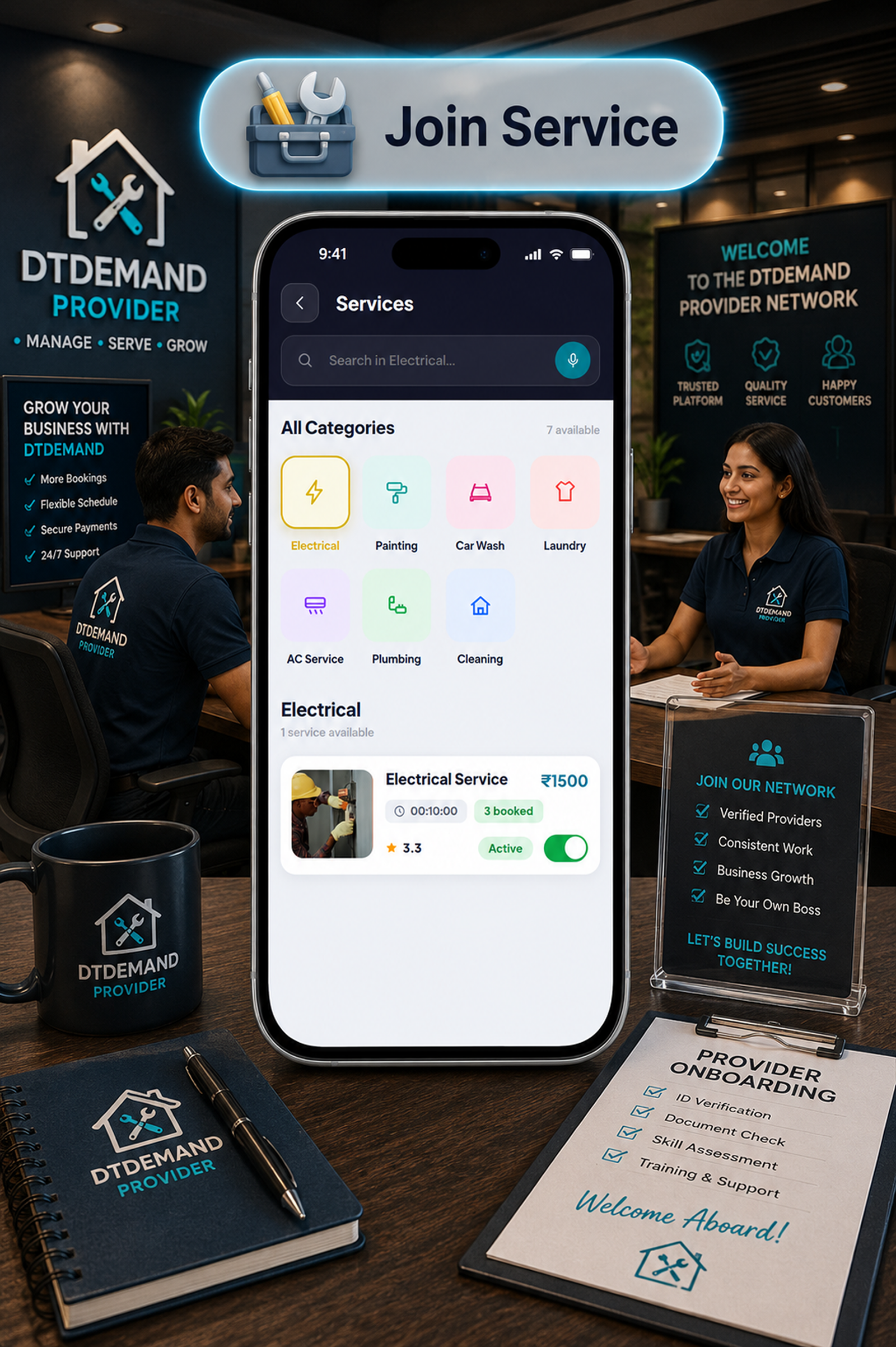 DTDemand - Multi Vendor Home Services & Handyman Booking App | Flutter + Laravel + Next.js Website