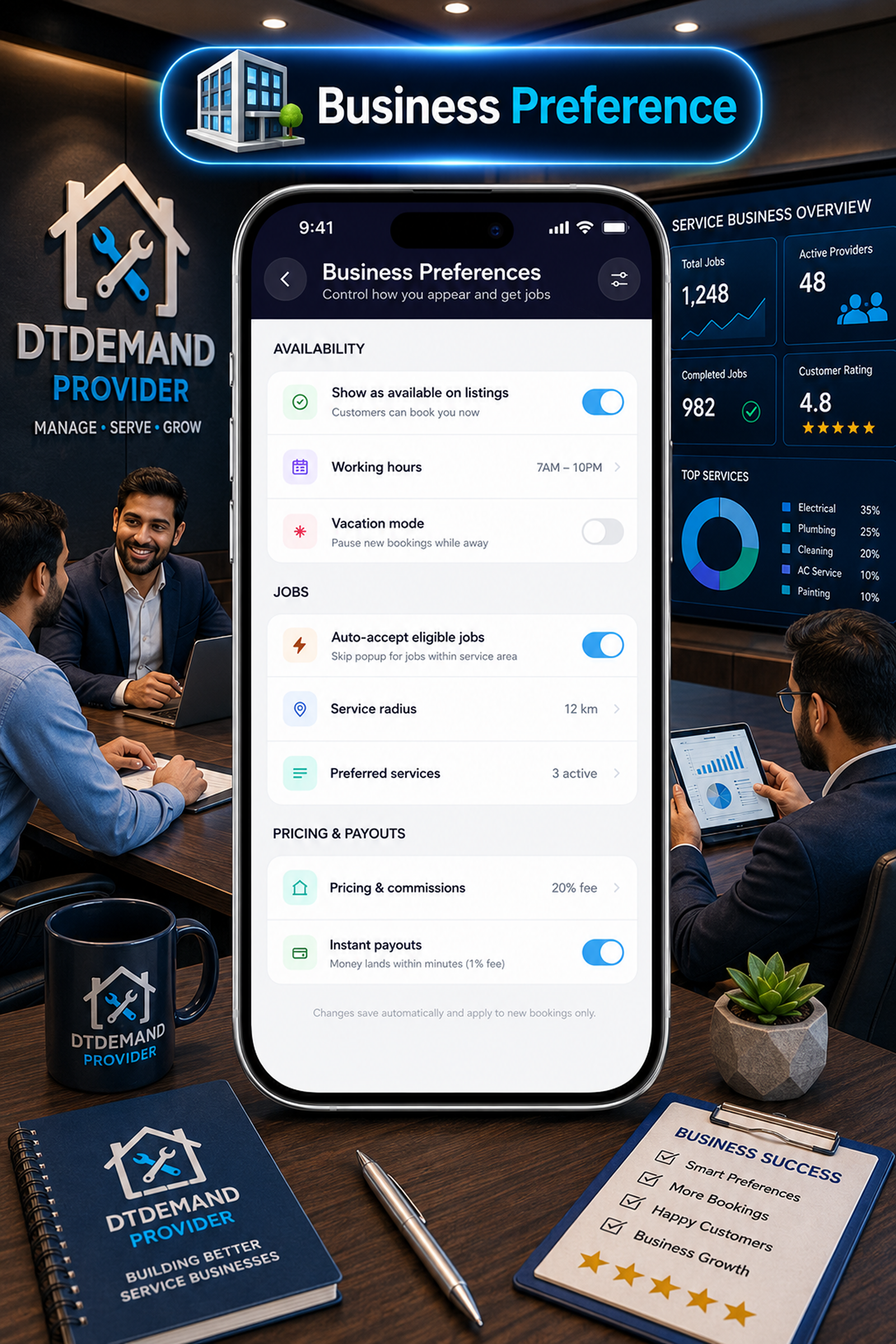 DTDemand - Multi Vendor Home Services & Handyman Booking App | Flutter + Laravel + Next.js Website