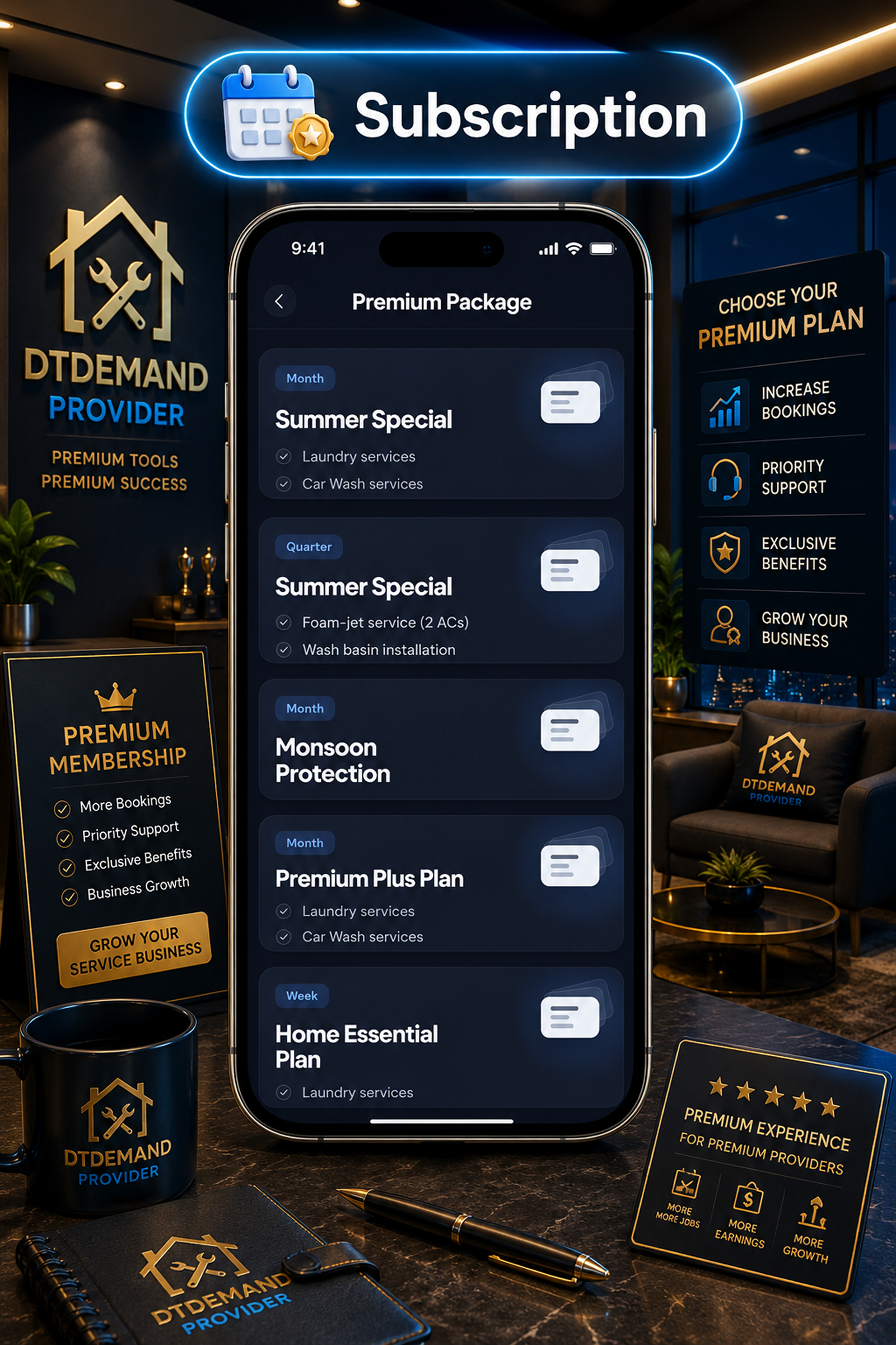 DTDemand - Multi Vendor Home Services & Handyman Booking App | Flutter + Laravel + Next.js Website