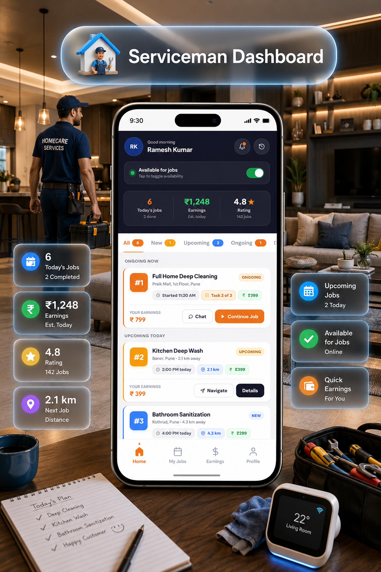 DTDemand - Multi Vendor Home Services & Handyman Booking App | Flutter + Laravel + Next.js Website