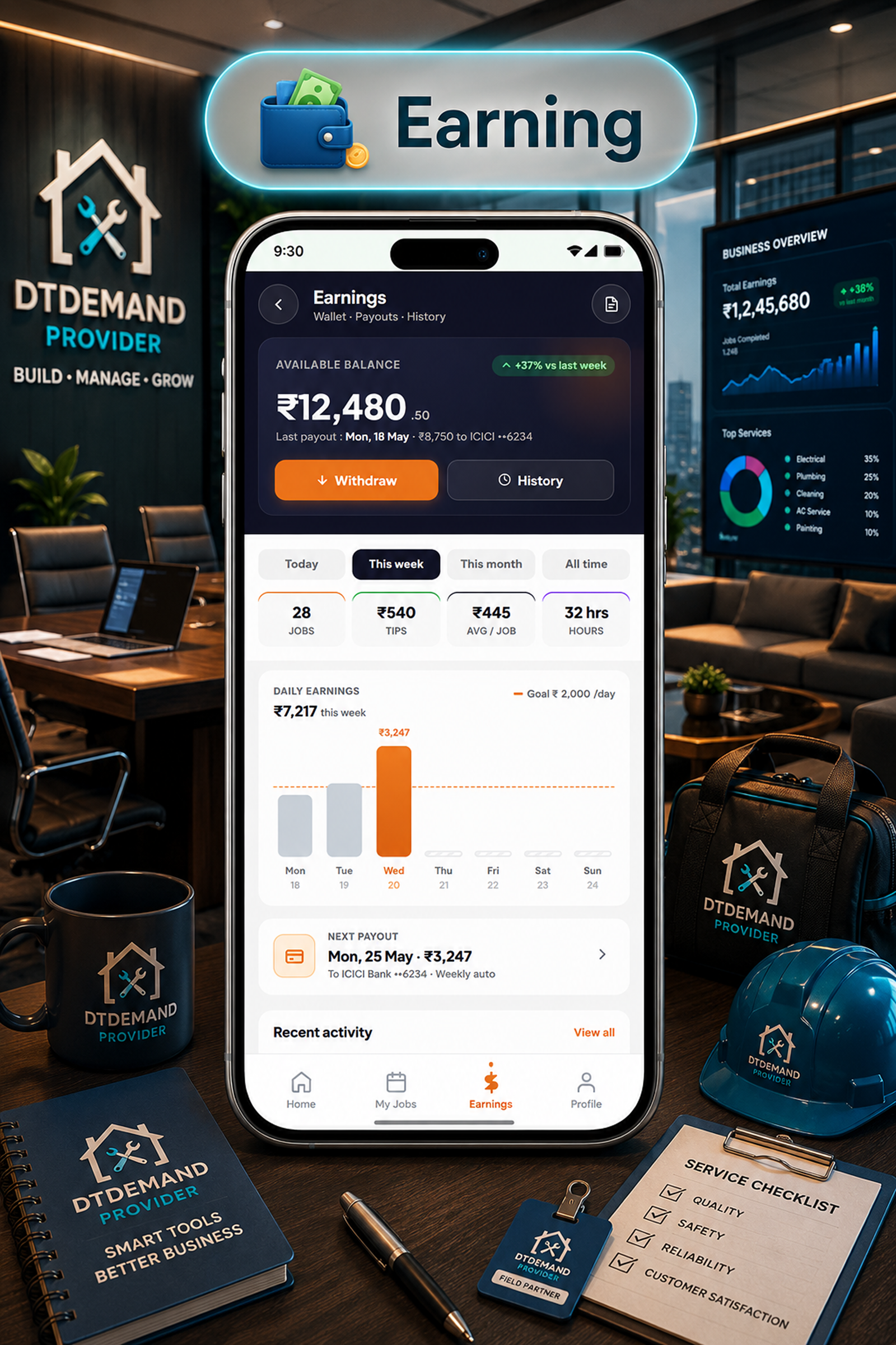 DTDemand - Multi Vendor Home Services & Handyman Booking App | Flutter + Laravel + Next.js Website