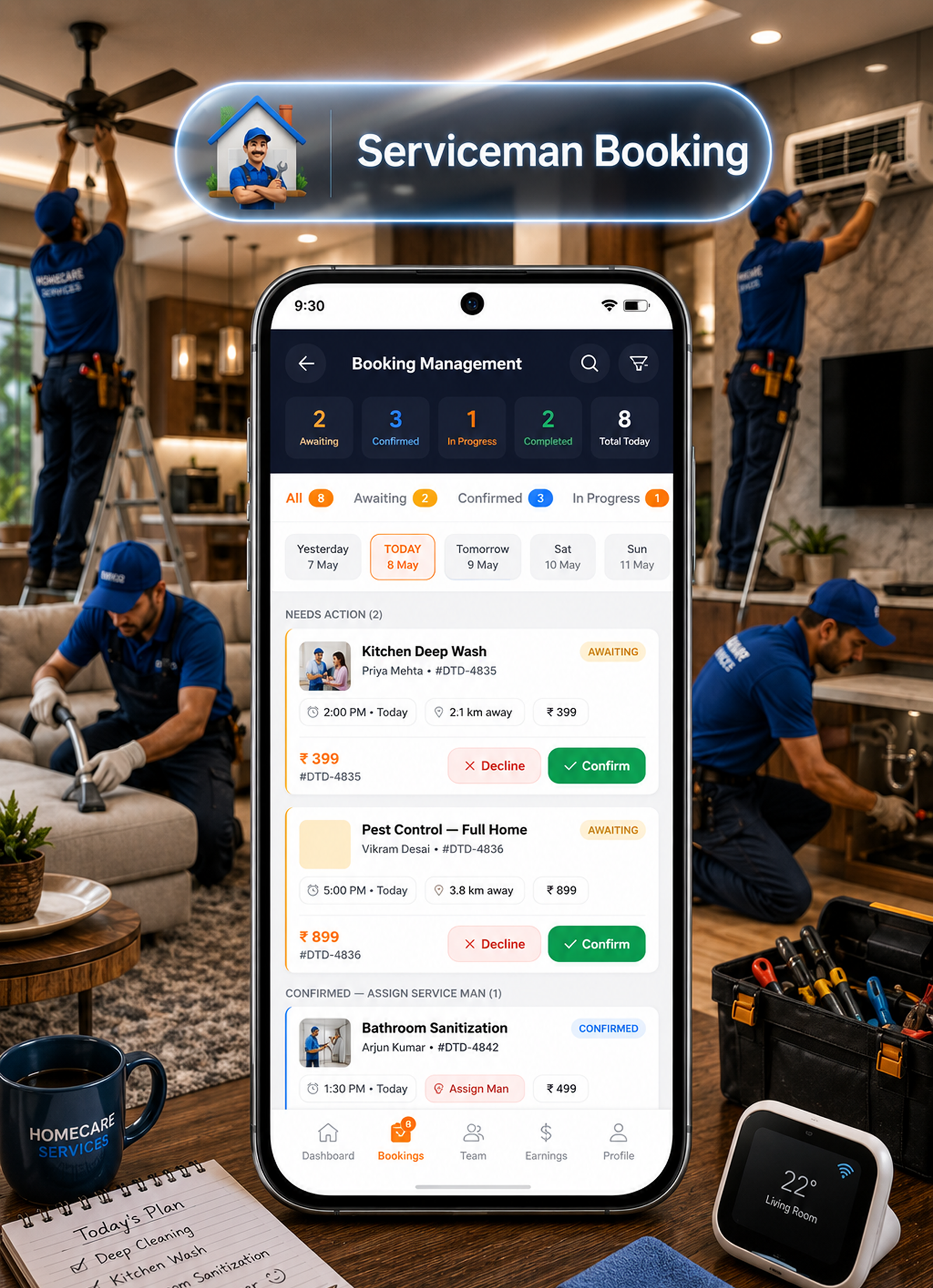 DTDemand - Multi Vendor Home Services & Handyman Booking App | Flutter + Laravel + Next.js Website