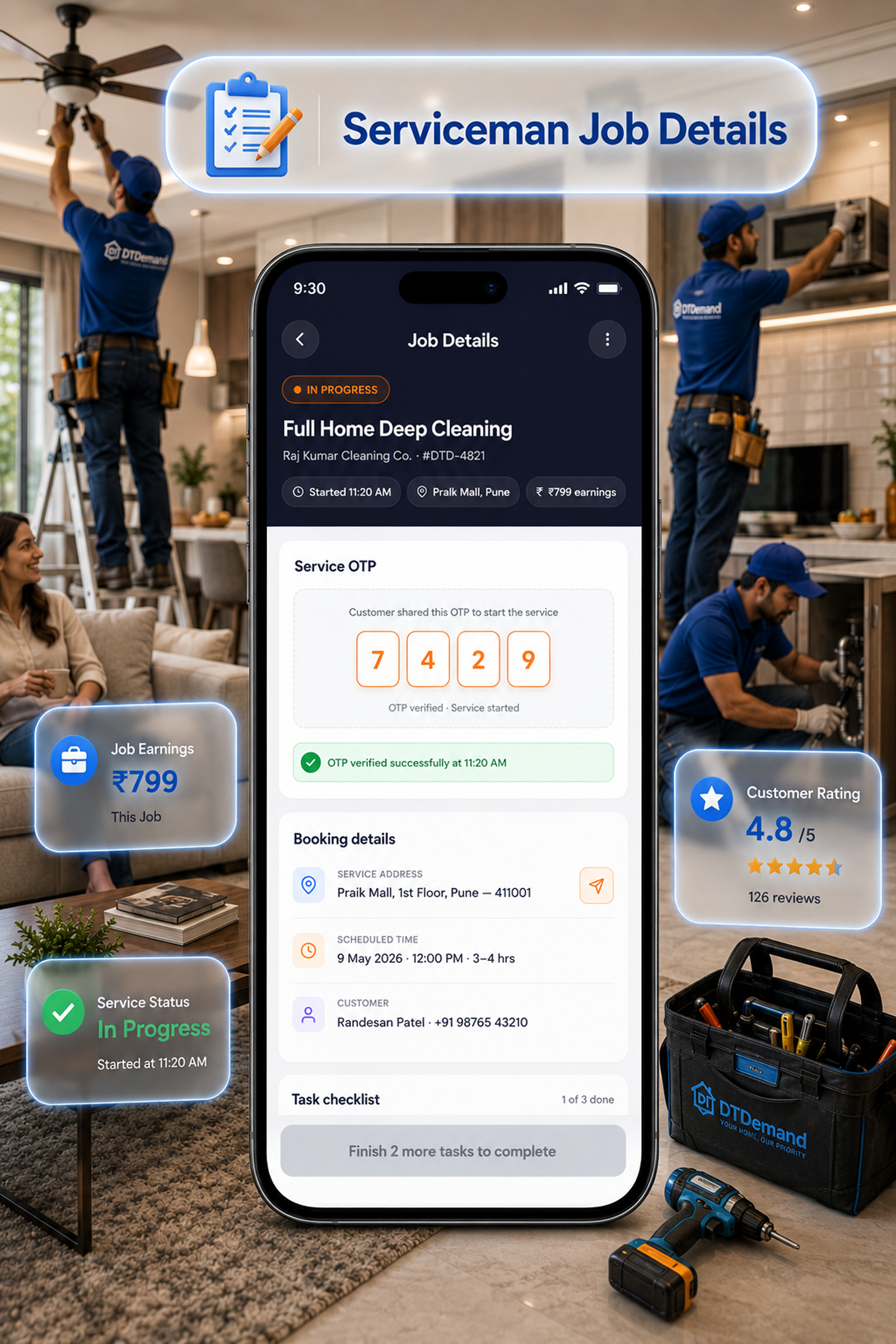 DTDemand - Multi Vendor Home Services & Handyman Booking App | Flutter + Laravel + Next.js Website