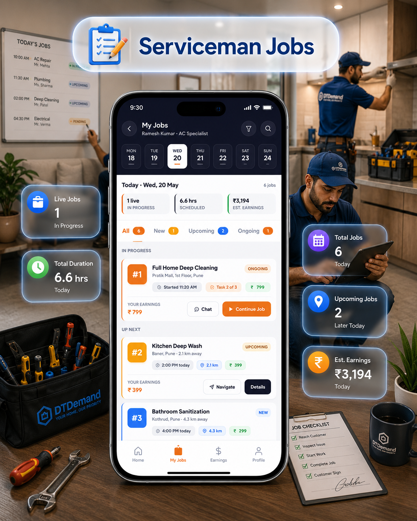 DTDemand - Multi Vendor Home Services & Handyman Booking App | Flutter + Laravel + Next.js Website