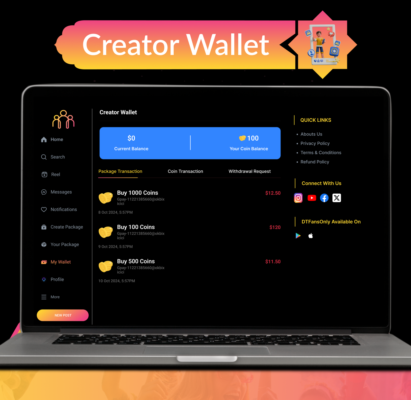 DTFansOnly - Paid Content Creators Flutter App - Android - iOS - Web - OnlyFans & Patreon Style App - 51