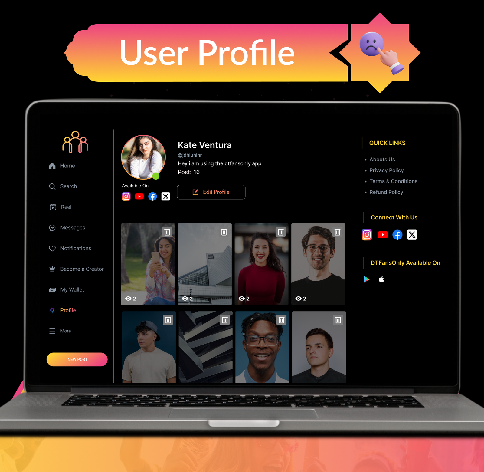 DTFansOnly - Paid Content Creators Flutter App - Android - iOS - Web - OnlyFans & Patreon Style App - 54