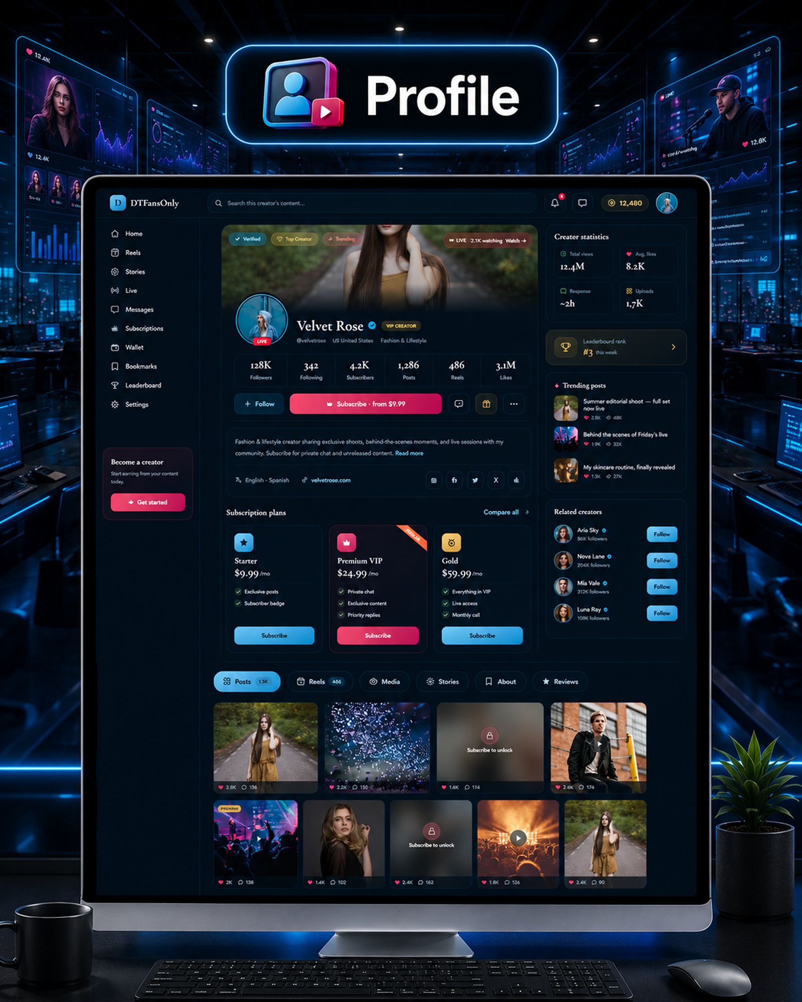 DTFansOnly - Paid Content Creators Flutter App - Android - iOS - Web - OnlyFans & Patreon Style App - 50