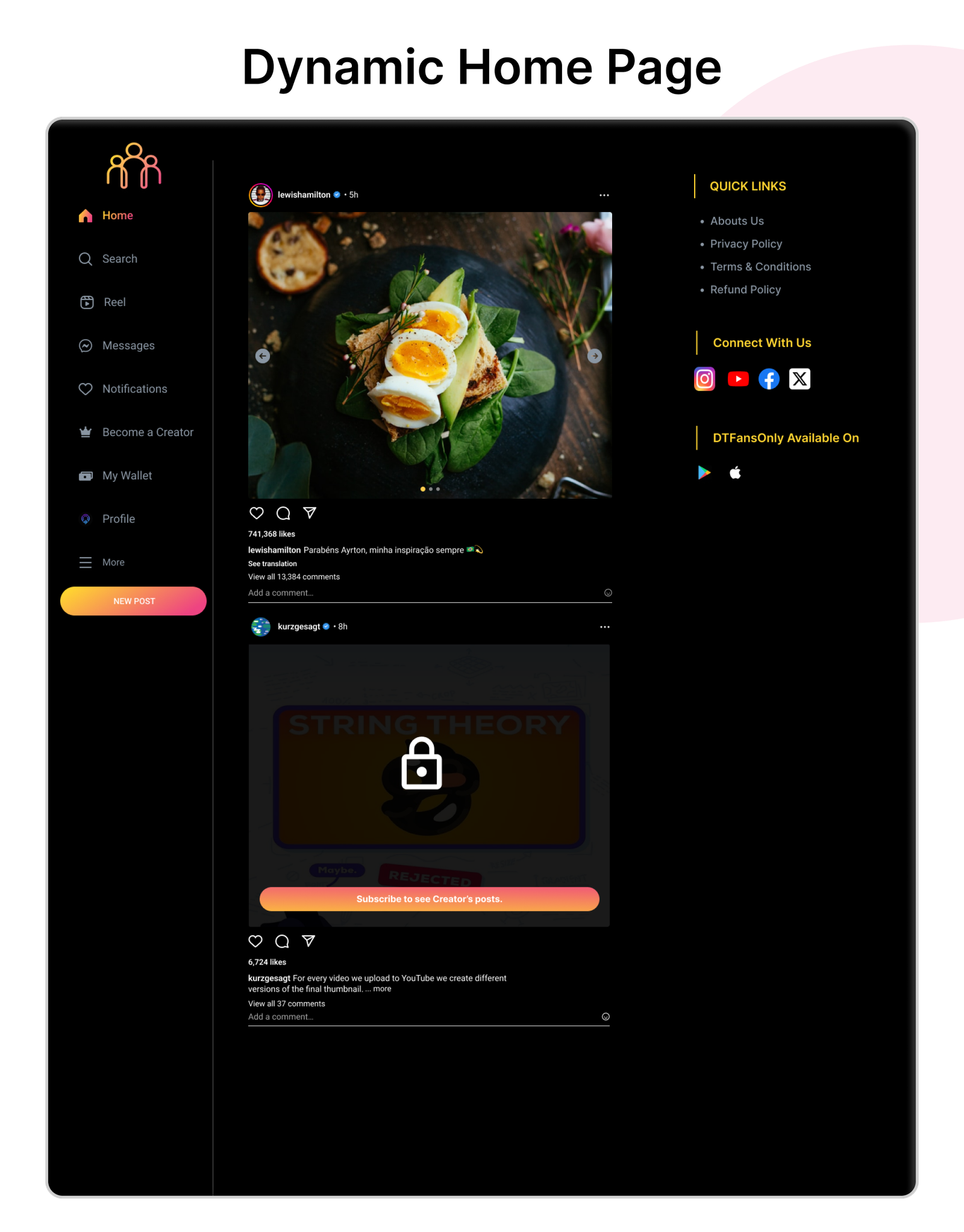 DTFansOnly - Paid Content Creators Flutter App - Android - iOS - admin panel - patreon - onlyfans - 37
