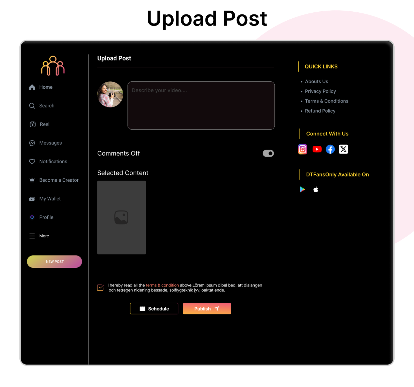 DTFansOnly - Paid Content Creators Flutter App - Android - iOS - admin panel - patreon - onlyfans - 53