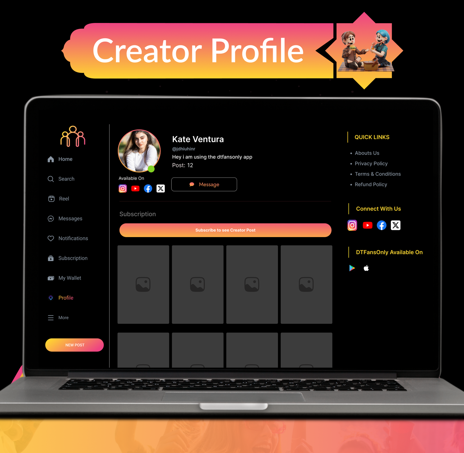 DTFansOnly - Paid Content Creators Flutter App - Android - iOS - Web - OnlyFans & Patreon Style App - 45