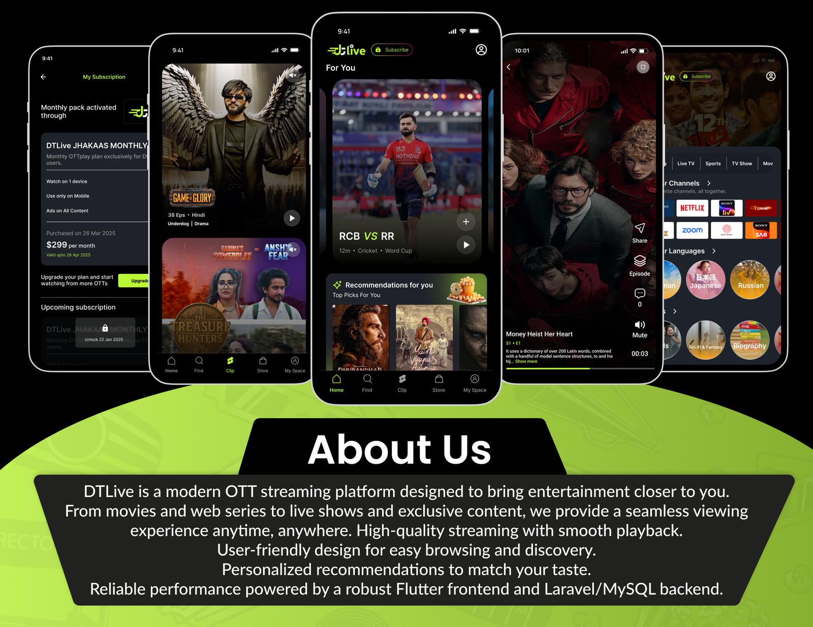 DTLive: Movie, TV Show, OTT, Live TV, Streaming Flutter App (Android, iOS, Web) with Admin Panel - 12