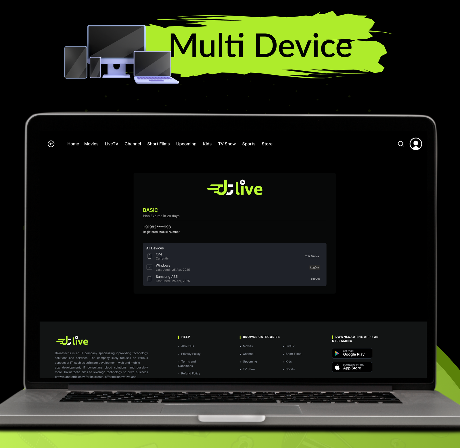 DTLive: Movie, TV Show, OTT, Live TV, Streaming Flutter App (Android, iOS, Web) with Admin Panel - 68