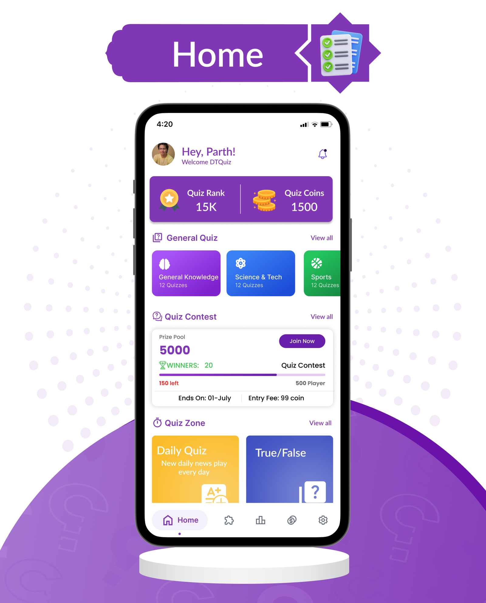 DTQuiz - Flutter Online Quiz & Earn App | Trivia Game with Rewards | Android & iOS | Admin Panel