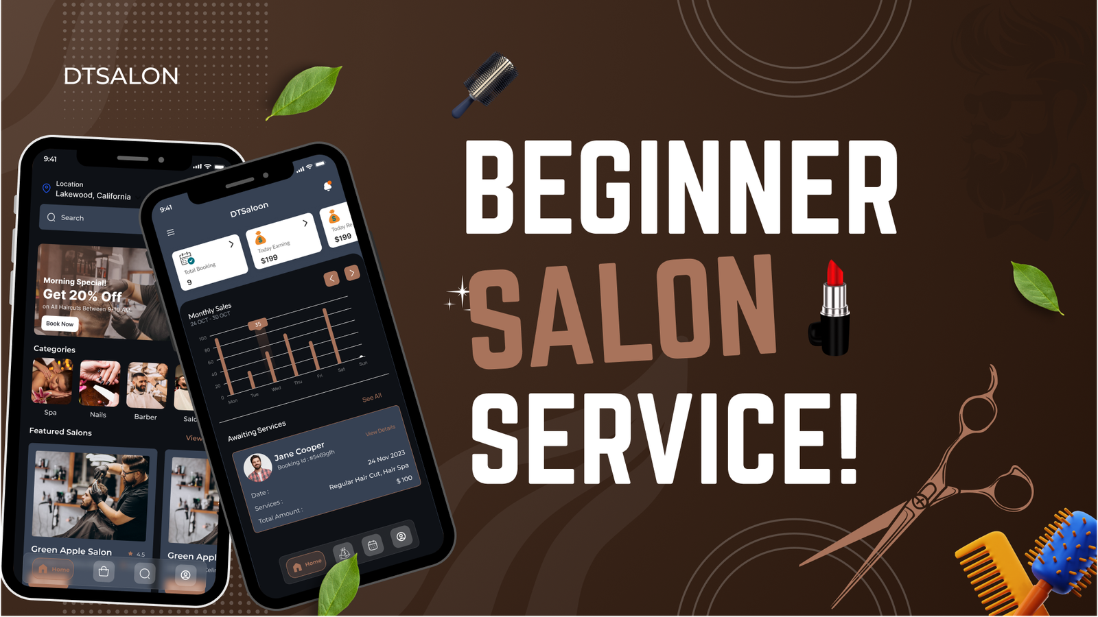 DTSalon - Salon Booking App for Android & iOS with Admin Panel (Hair, Beauty, Skin & Spa Services)