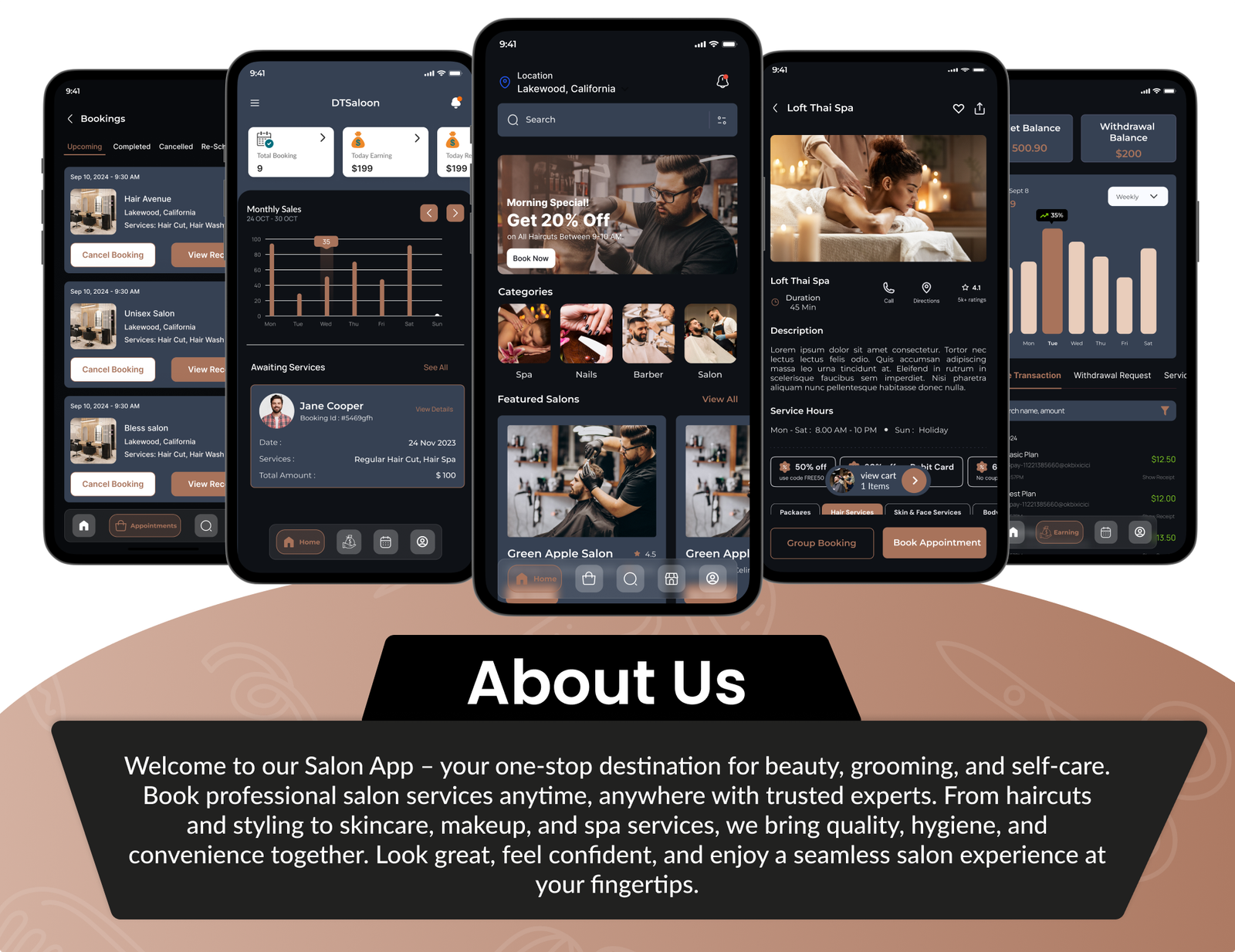DTSalon - Salon Booking App for Android & iOS with Admin Panel (Hair, Beauty, Skin & Spa Services)