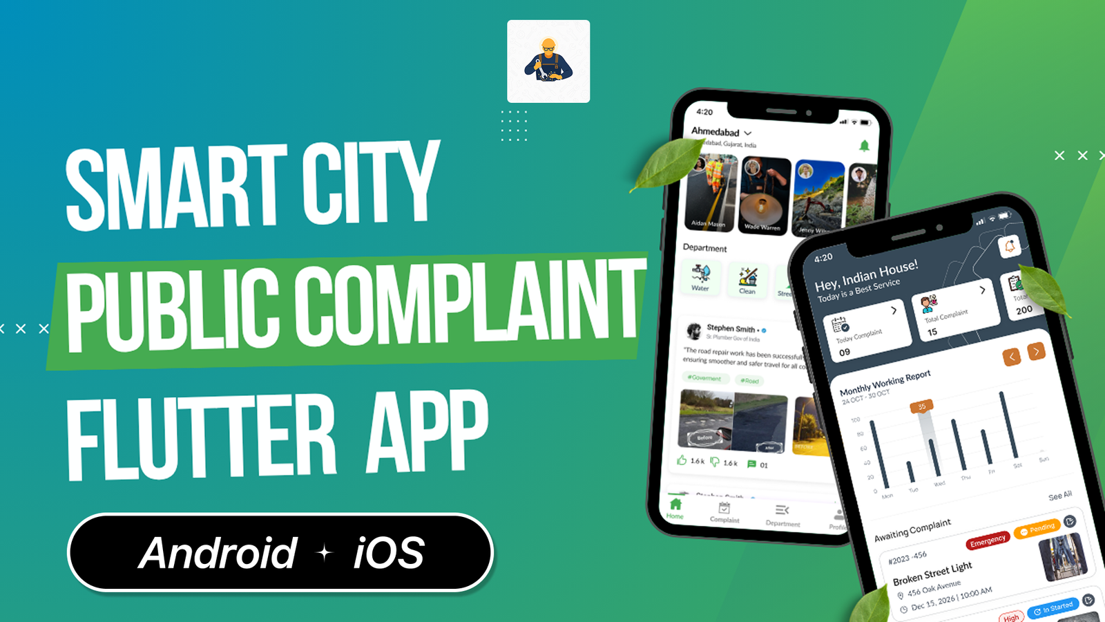 DTStreetVoice – Smart City Public Complaint & Ticketing Flutter App with Admin Panel (Android & iOS)