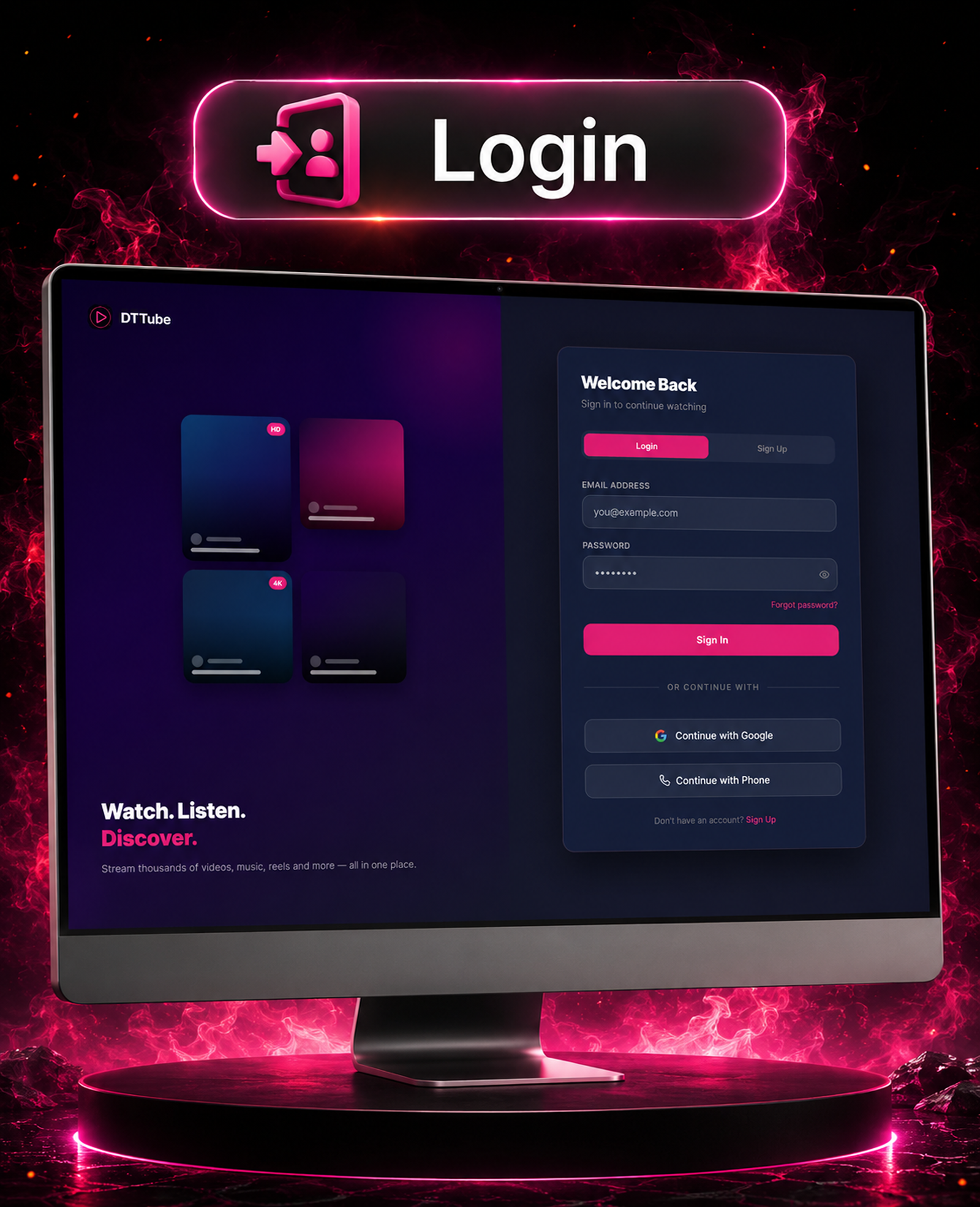DTTube – Video, Reels, Music, Podcast & Live Streaming Flutter App + NextJS Website + Laravel Admin