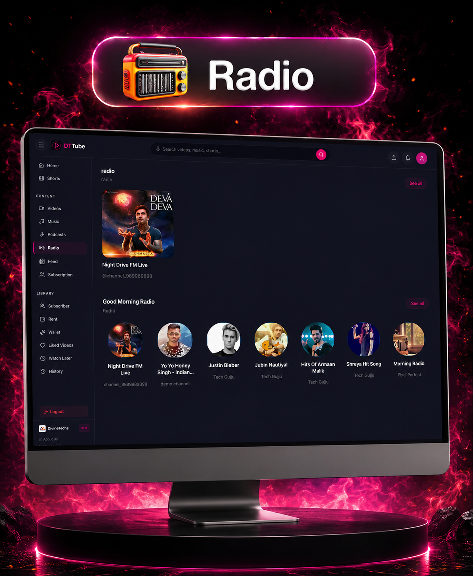 DTTube – Video, Reels, Music, Podcast & Live Streaming Flutter App + NextJS Website + Laravel Admin