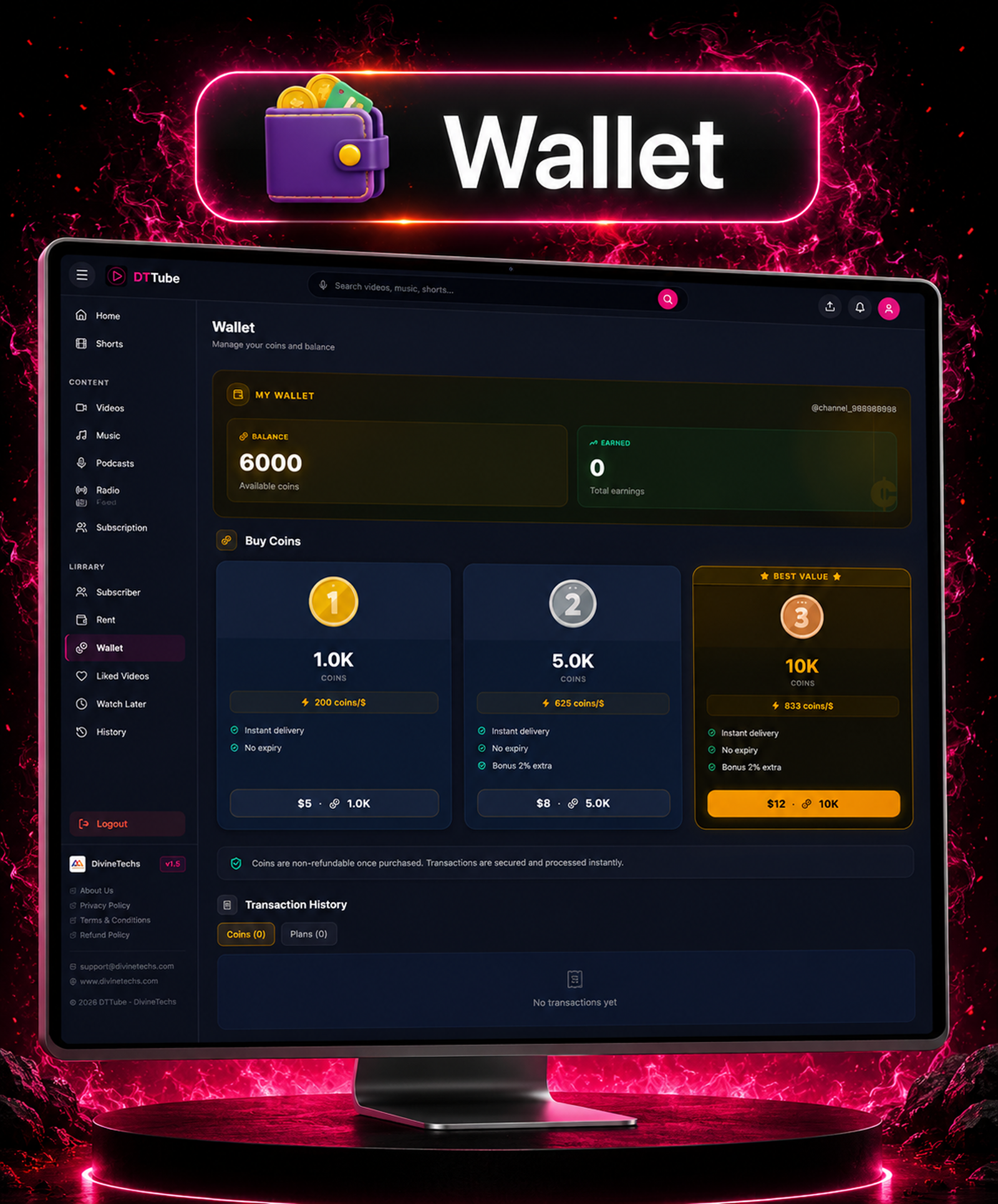 DTTube – Video, Reels, Music, Podcast & Live Streaming Flutter App + NextJS Website + Laravel Admin